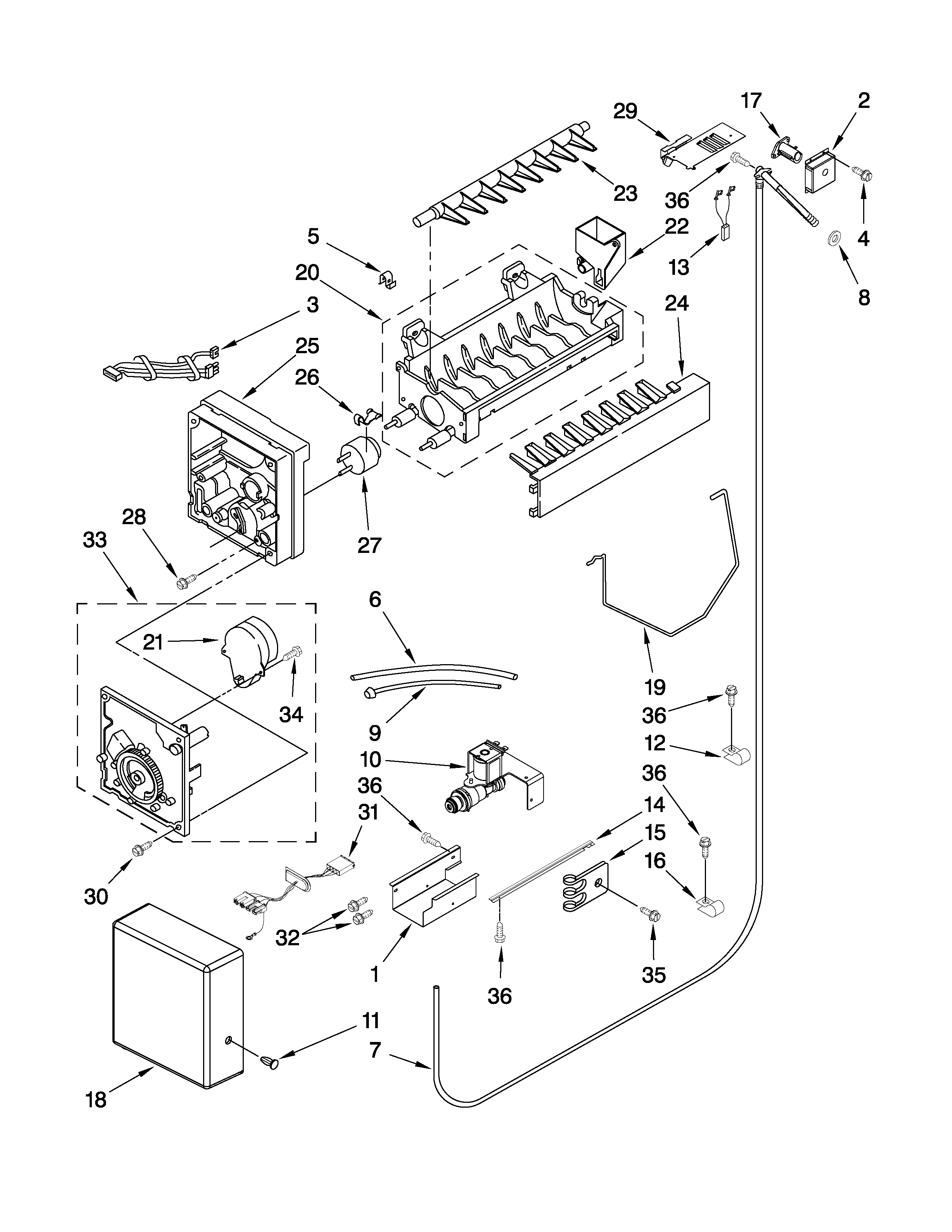 KitchenAid KSSS42FTX04 icemaker parts diagram