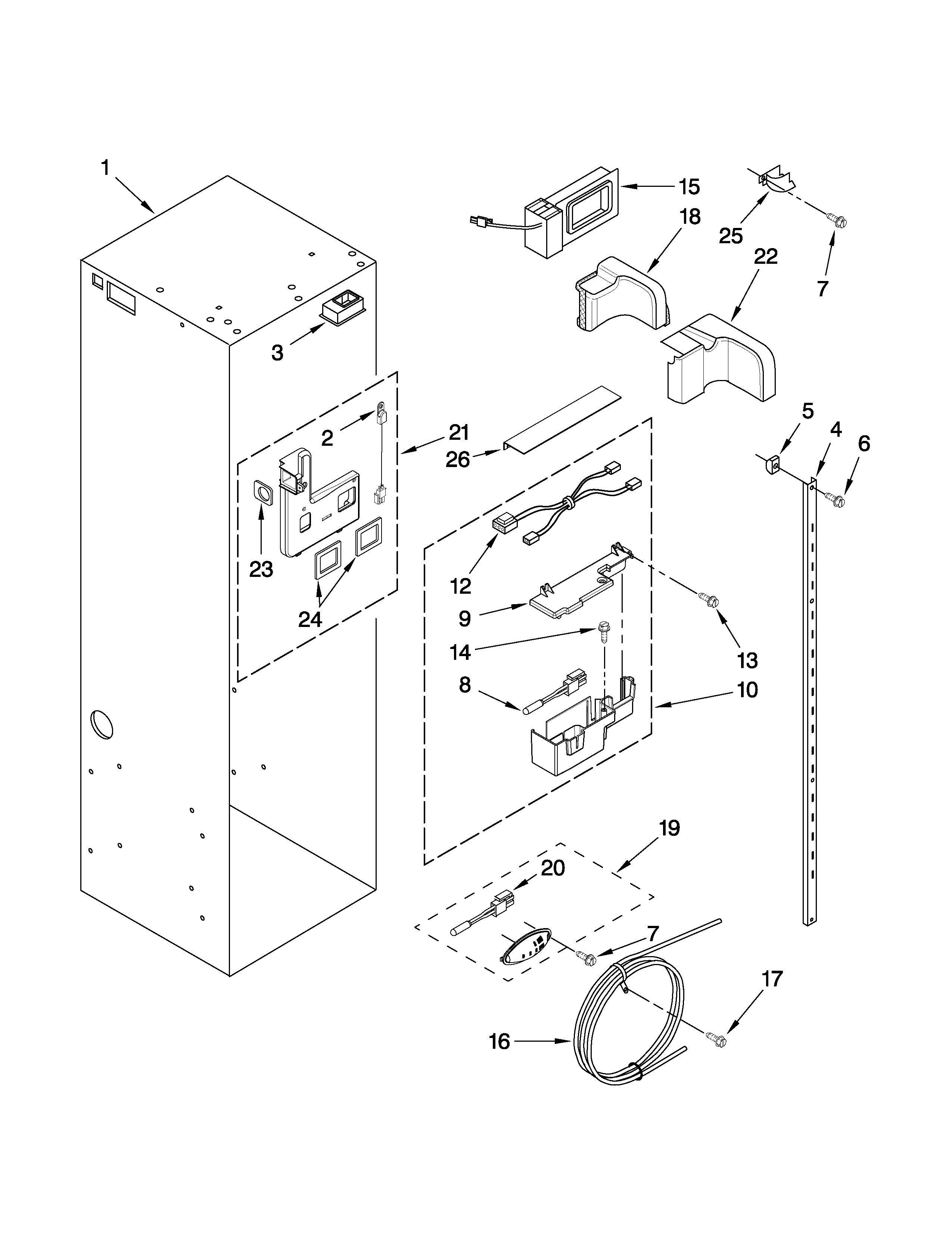 KitchenAid KSSS42QTW04 refrigerator liner parts diagram