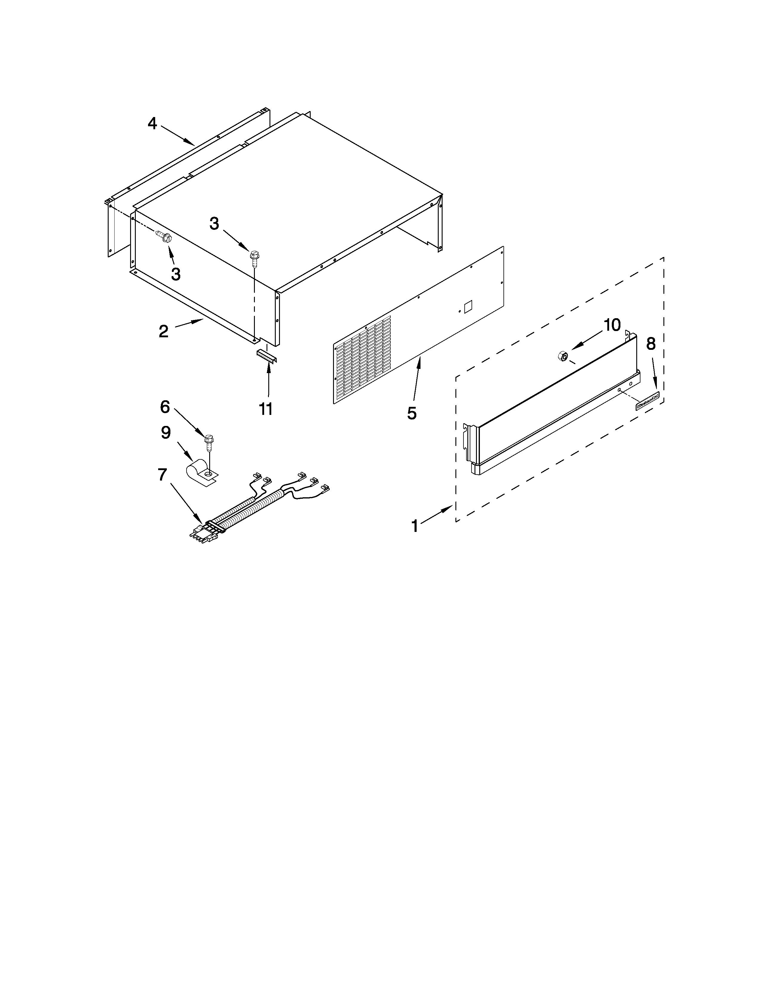 KitchenAid KSSS42QTW04 top grille and unit cover parts diagram