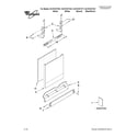 Whirlpool DU1010XTXB1 door and panel parts diagram
