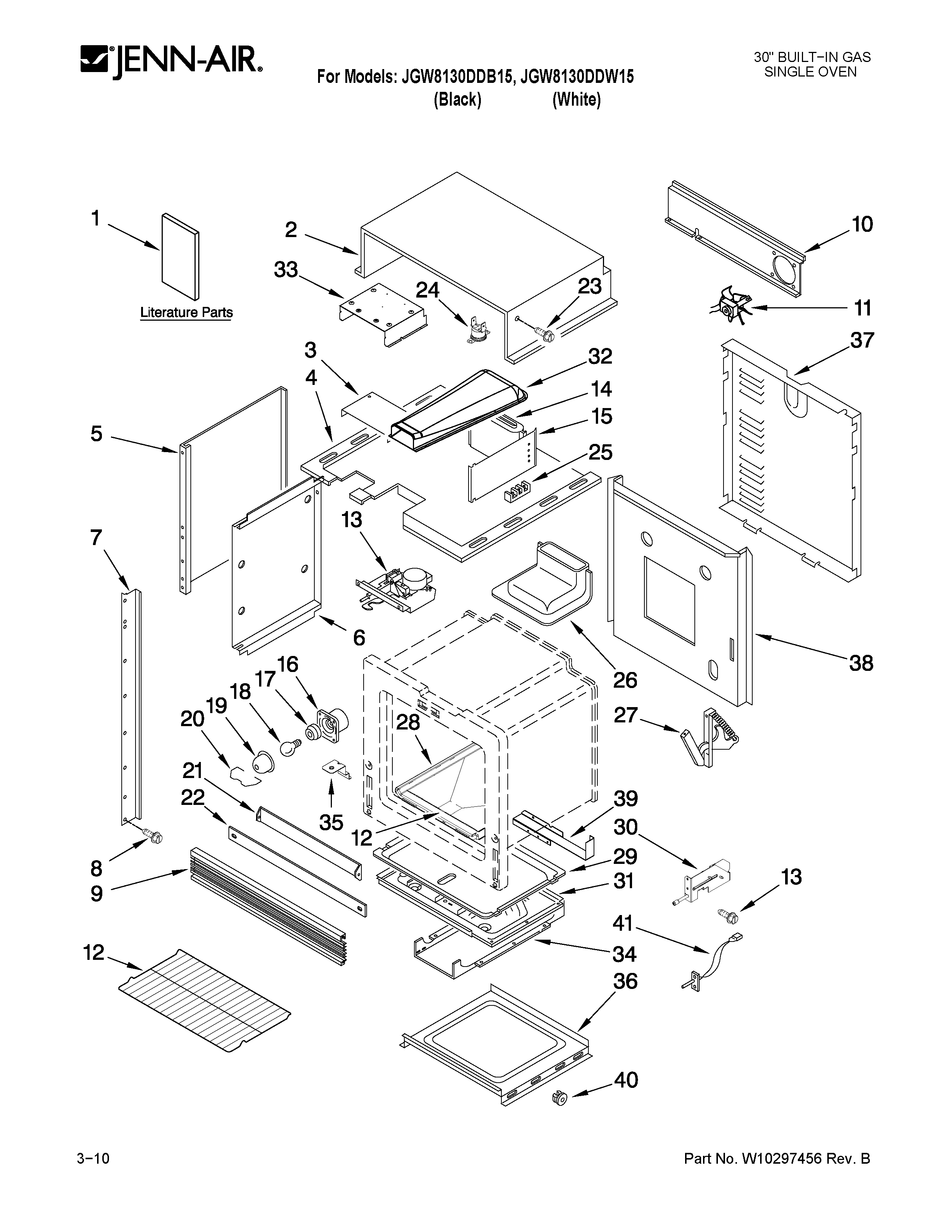 Jenn-Air JGW8130DDB15 oven parts diagram