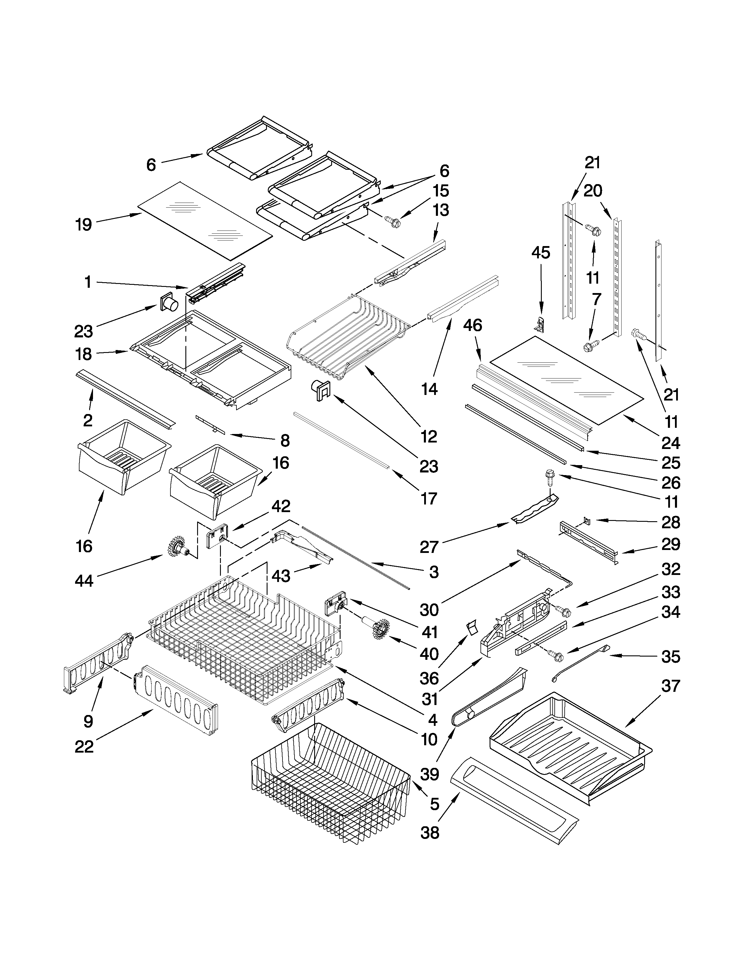 Maytag MFF2258VEB3 shelf parts diagram