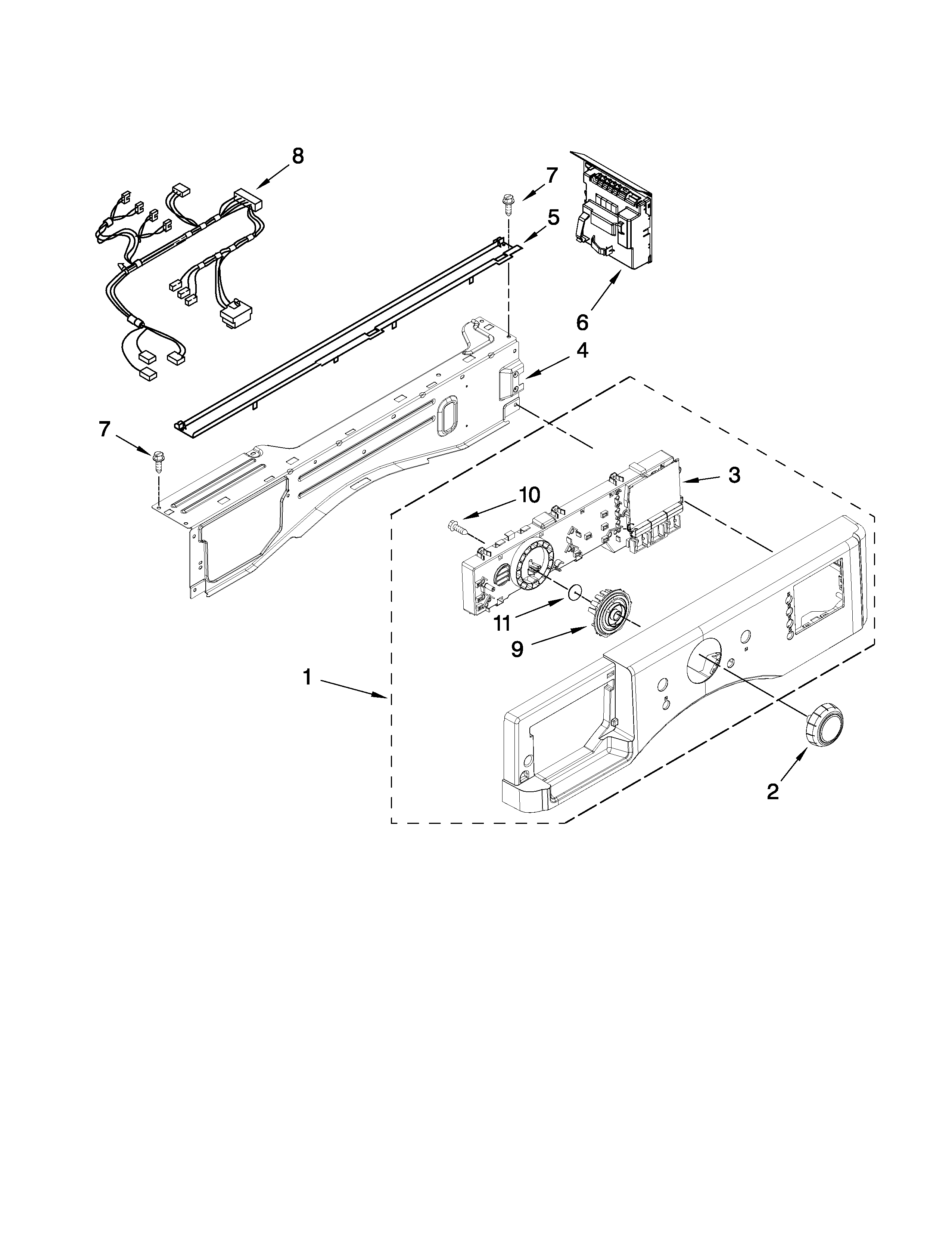 Maytag MHWE200XW00 control panel parts diagram