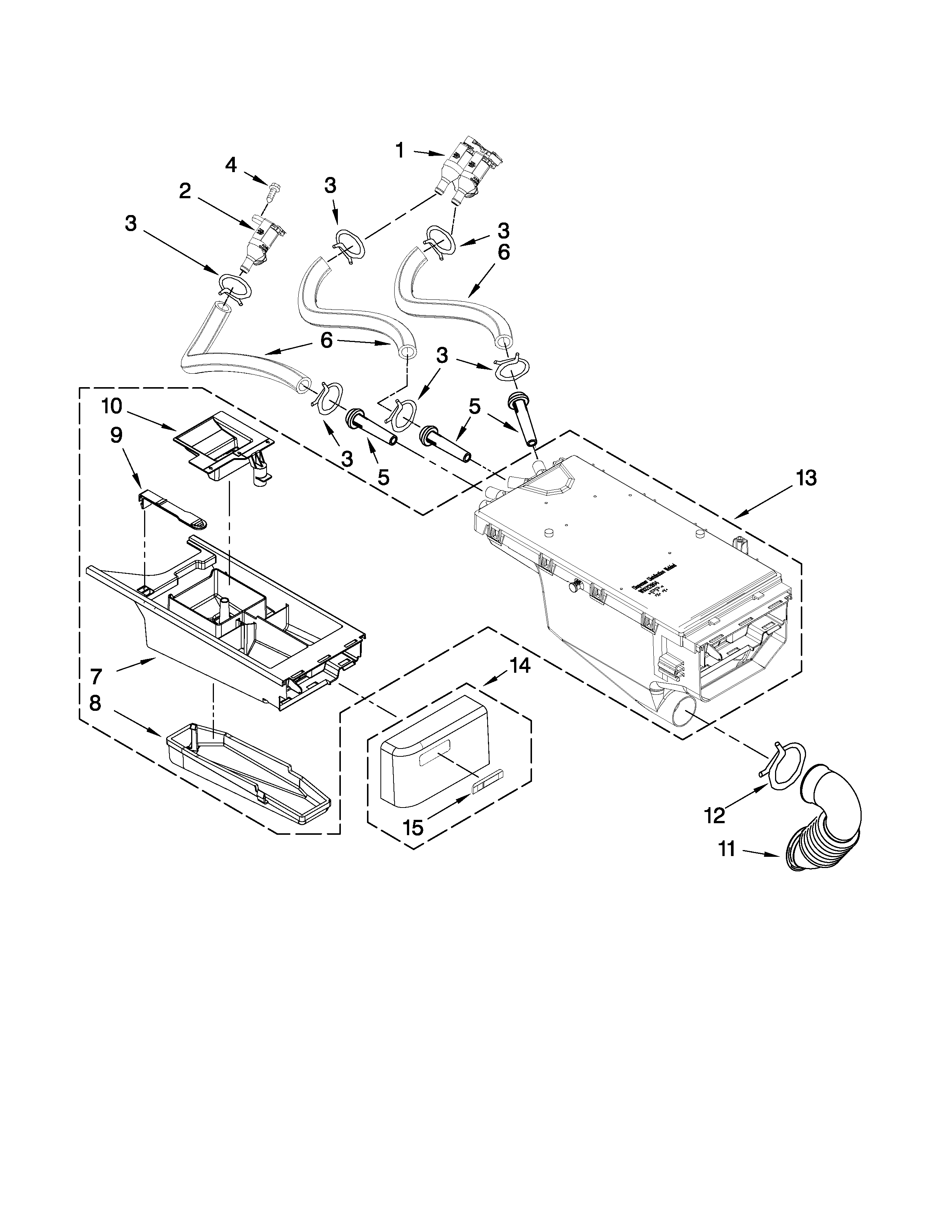 Maytag MHWE200XW00 dispenser parts diagram