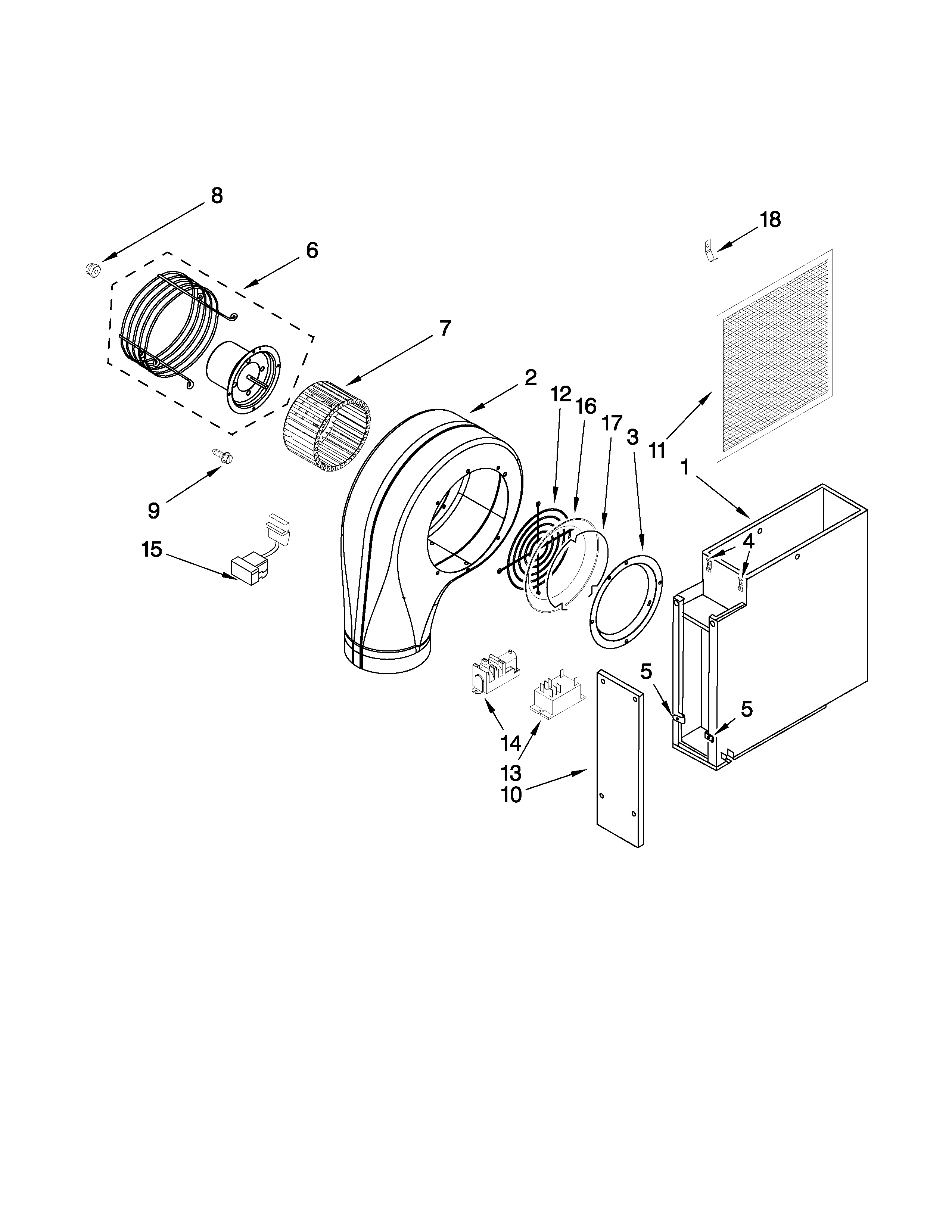 Jenn-Air JGD8130ADS21 blower unit parts diagram