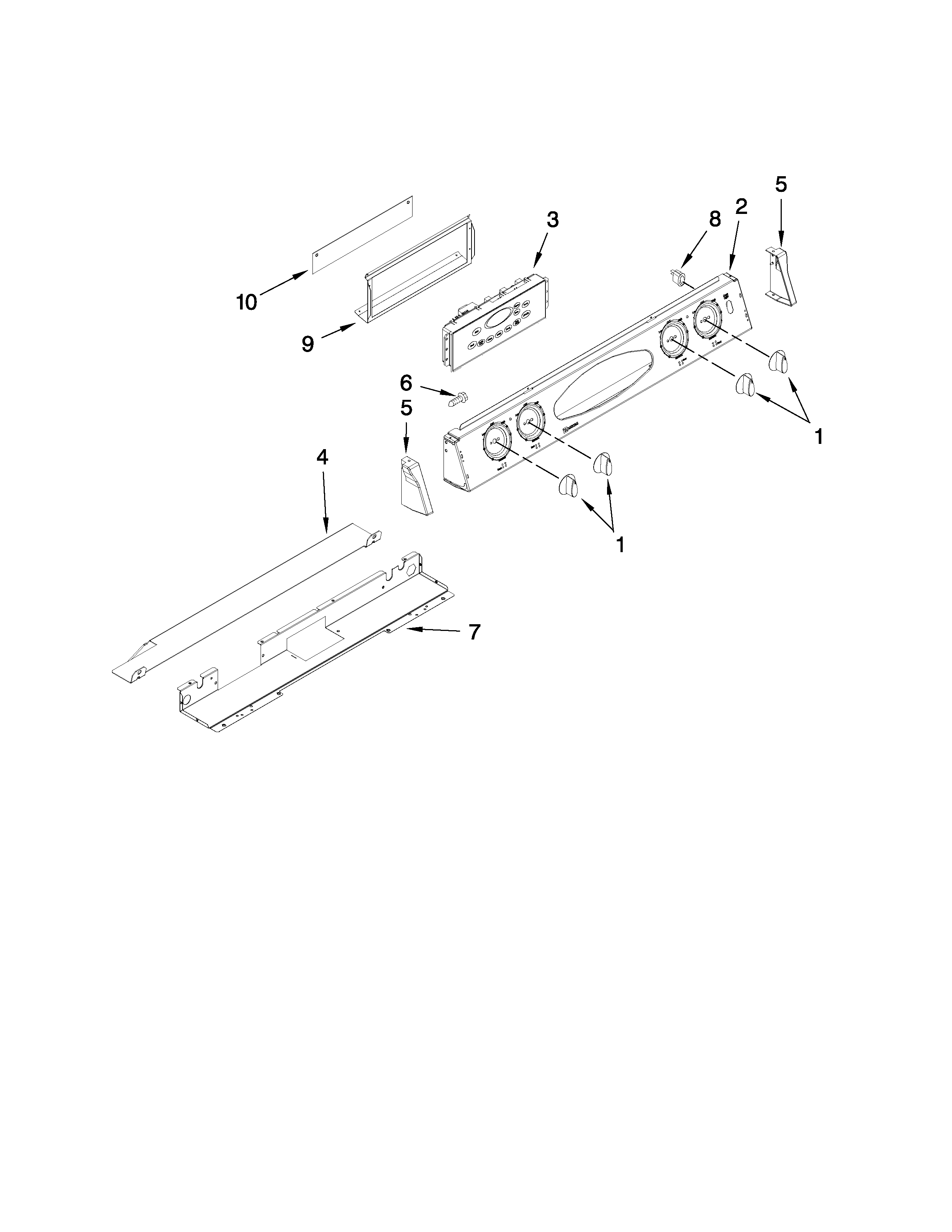 Maytag MGS5775BDS21 control panel parts diagram