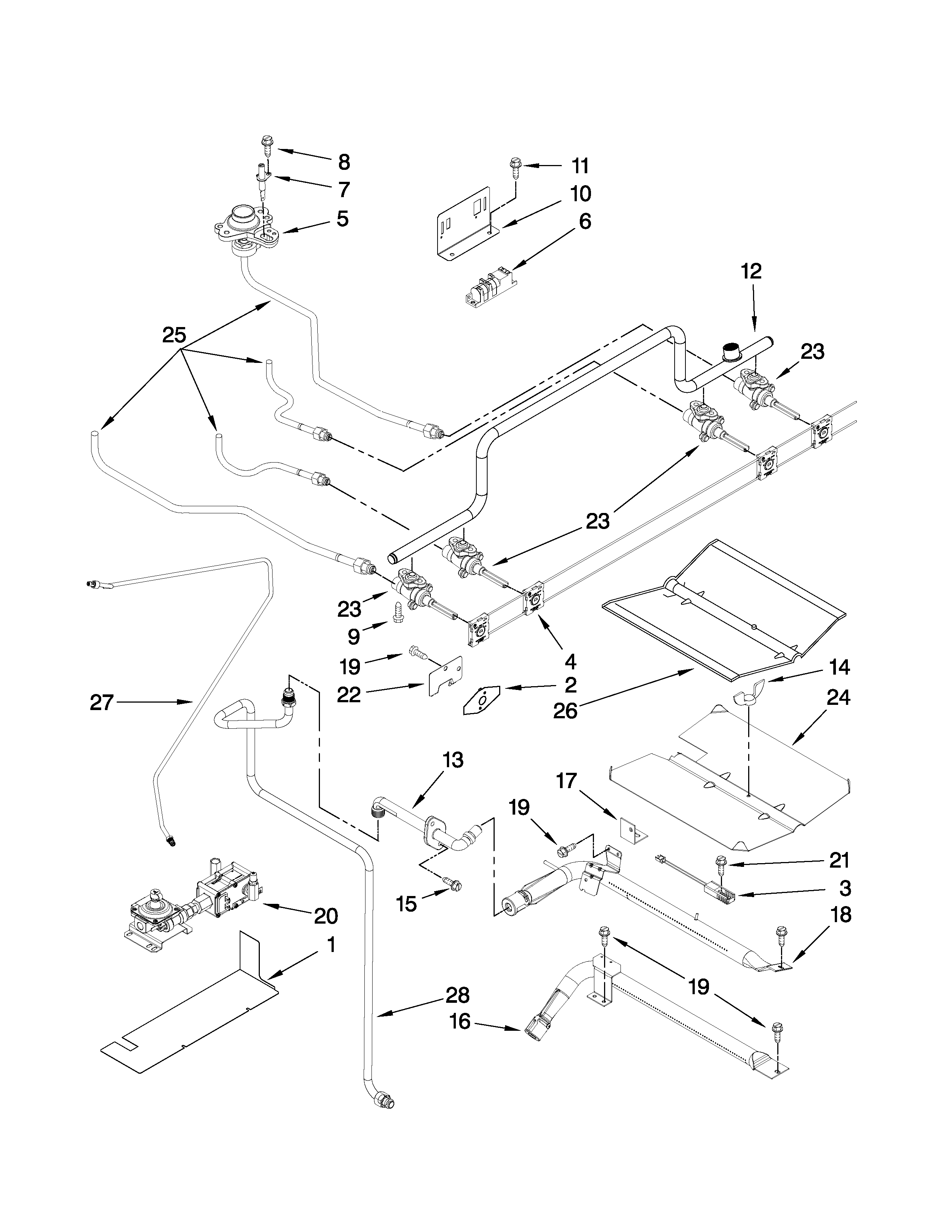 Maytag MGS5775BDS21 manifold parts diagram