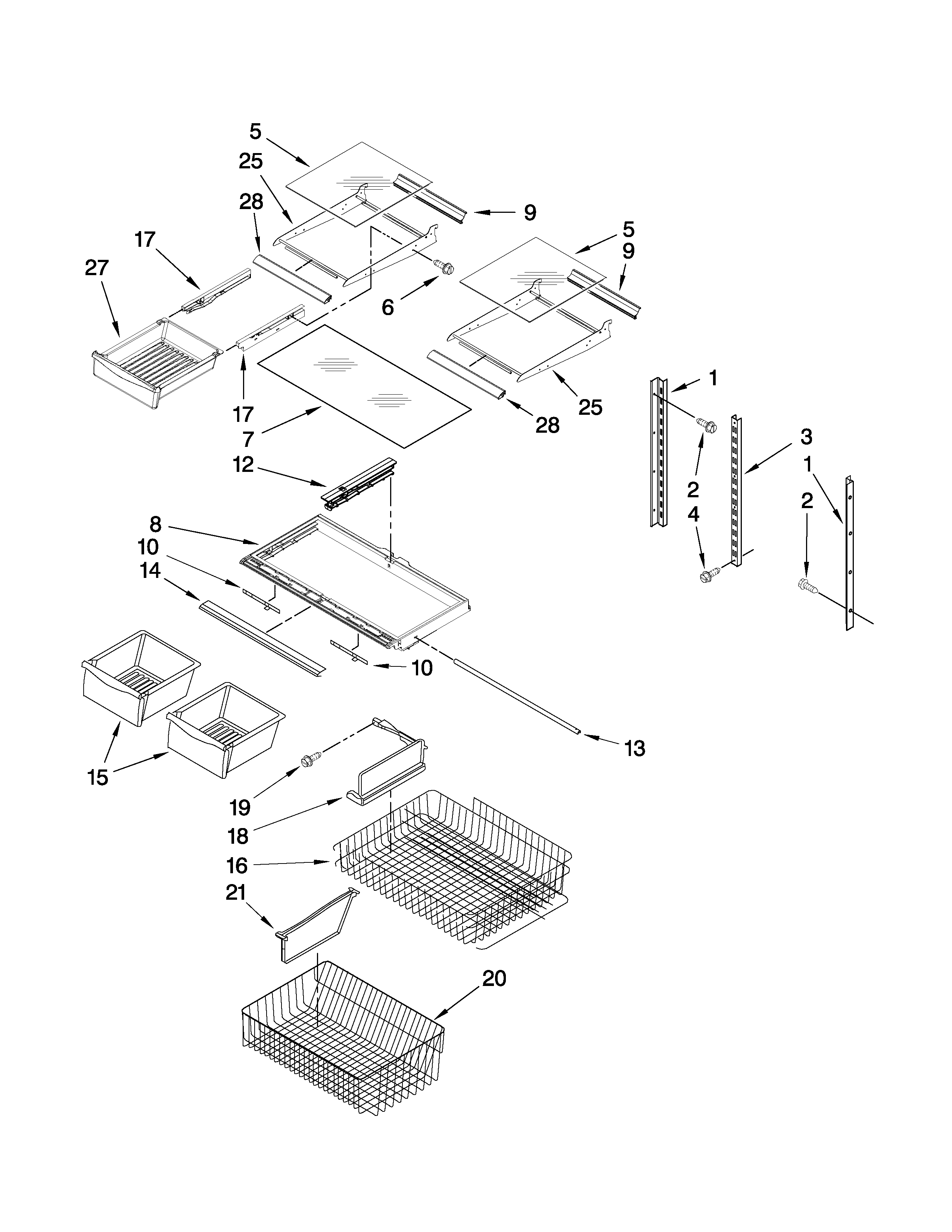 Amana ABL2222FES6 shelf parts diagram