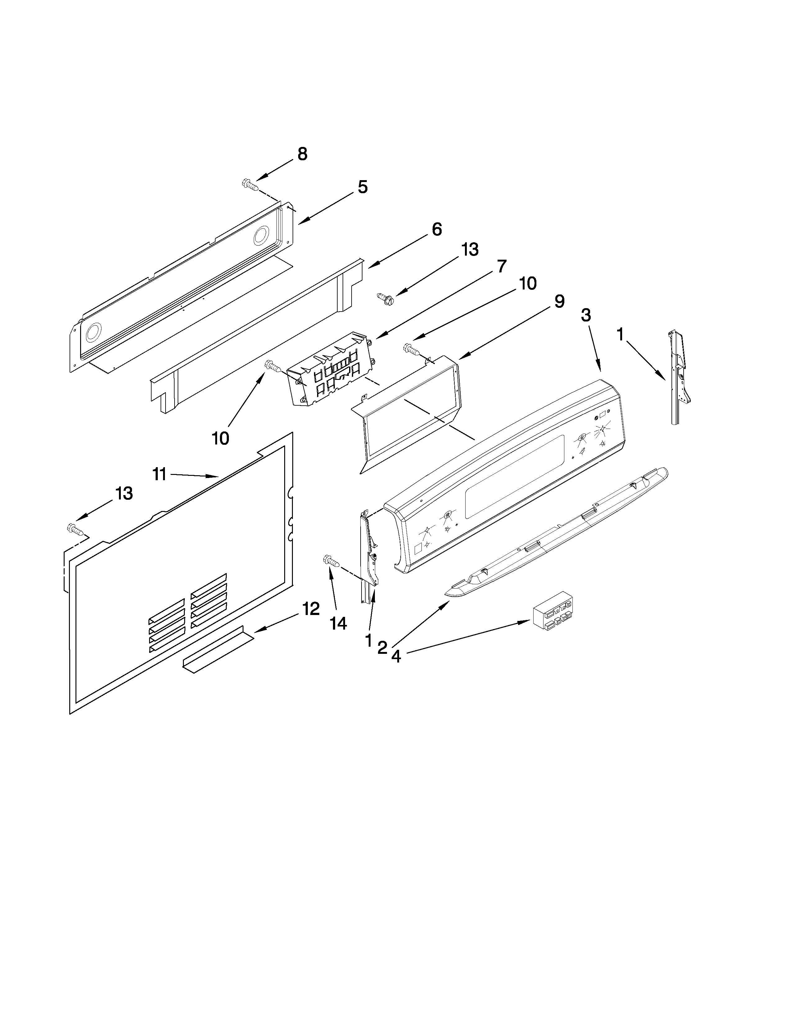 KitchenAid KGRS205TBL4 control panel parts diagram