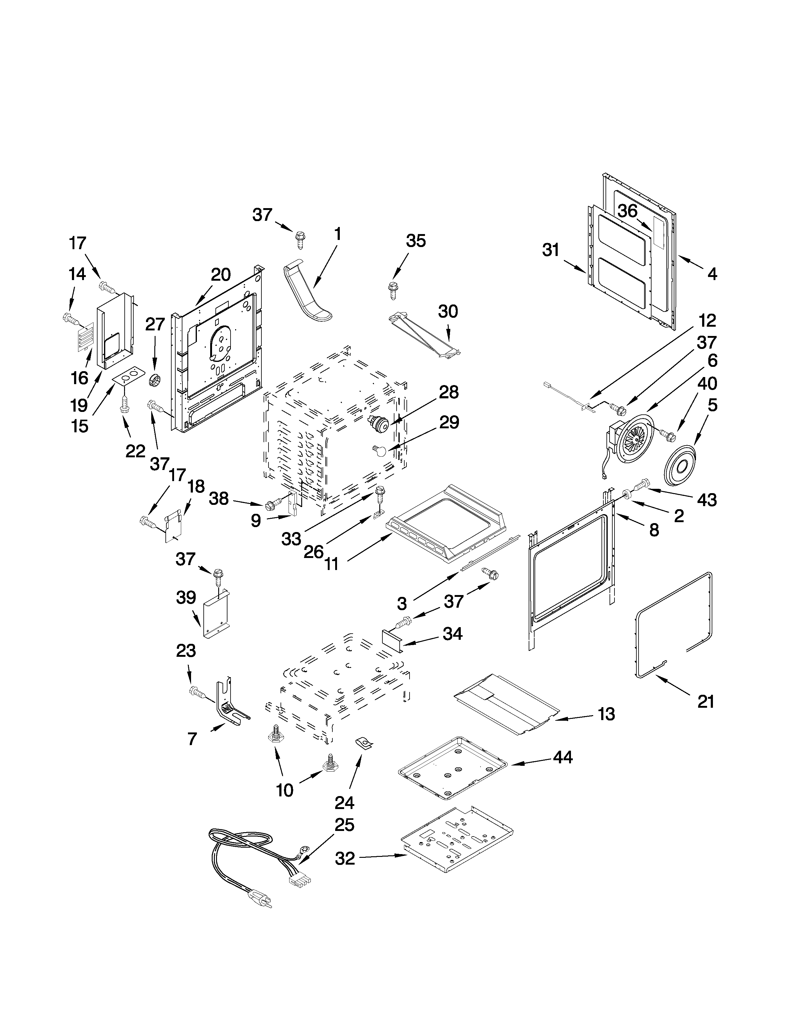 KitchenAid KGRS205TBL4 chassis parts diagram