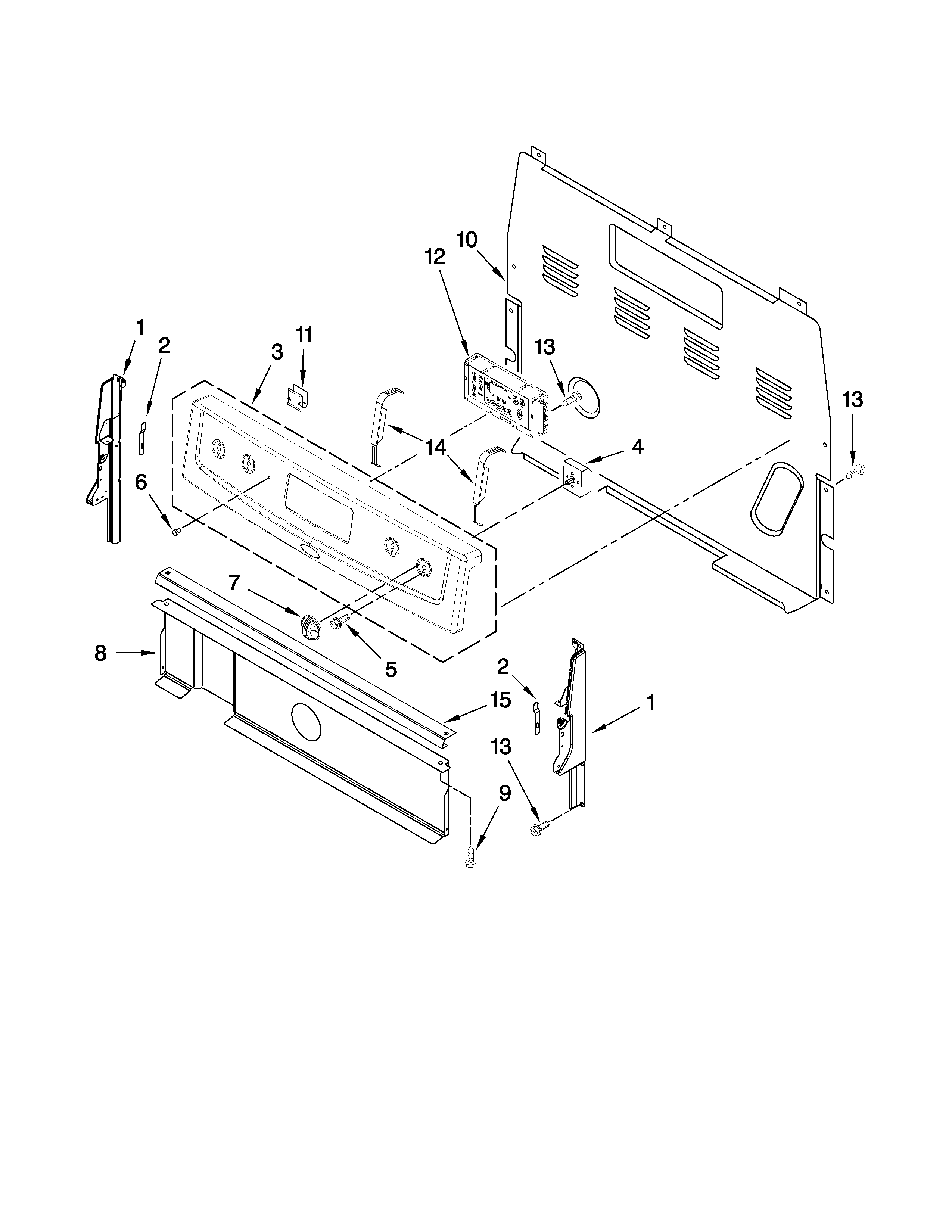 Ikea YIES350XW0 control panel parts diagram