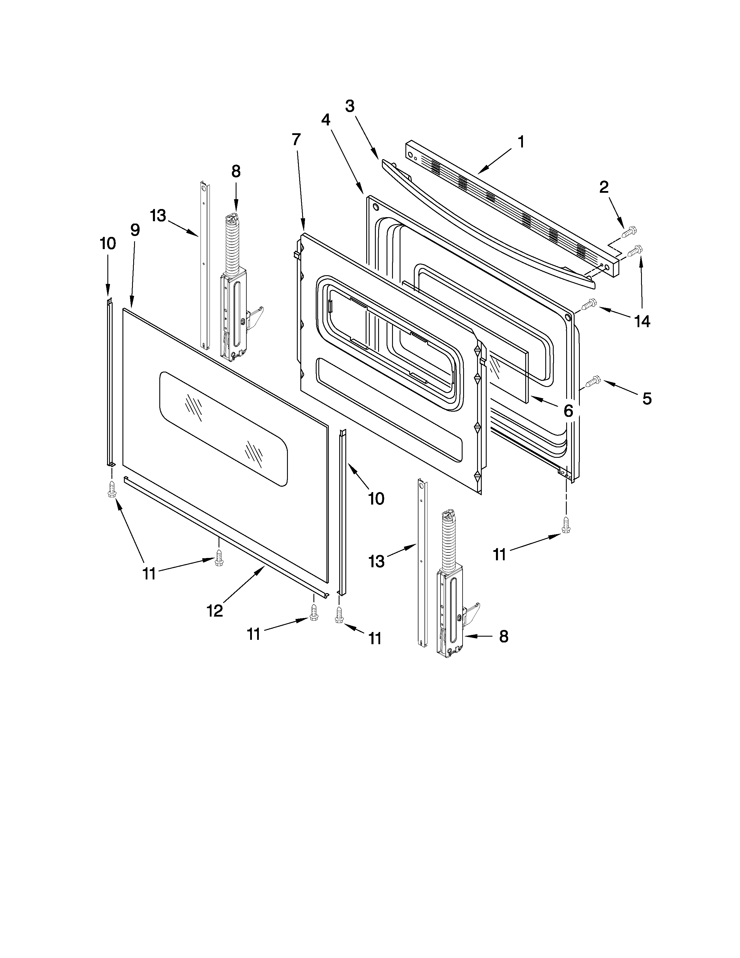 Ikea YIES350XW0 door parts diagram