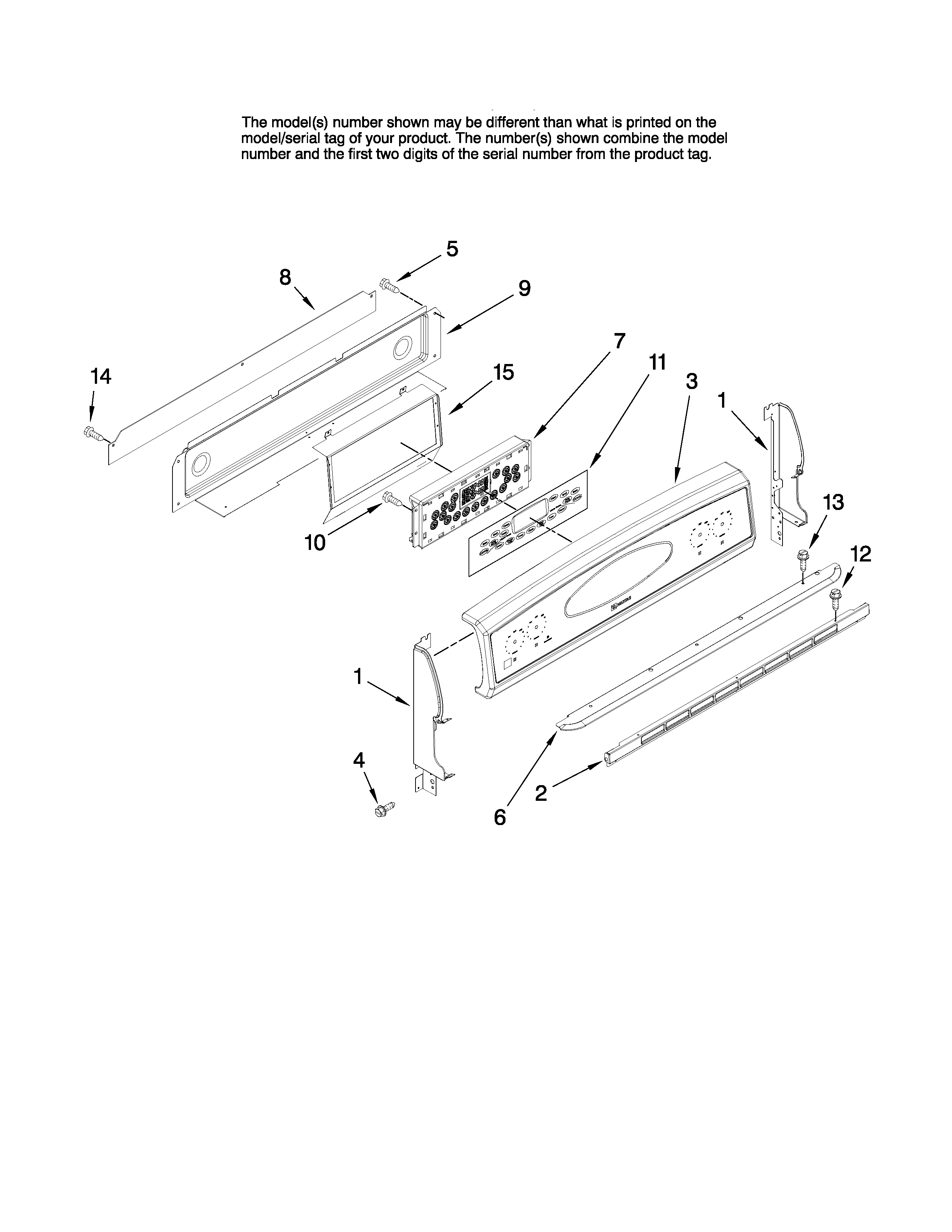 Maytag MGR6751BDW17 control panel parts diagram