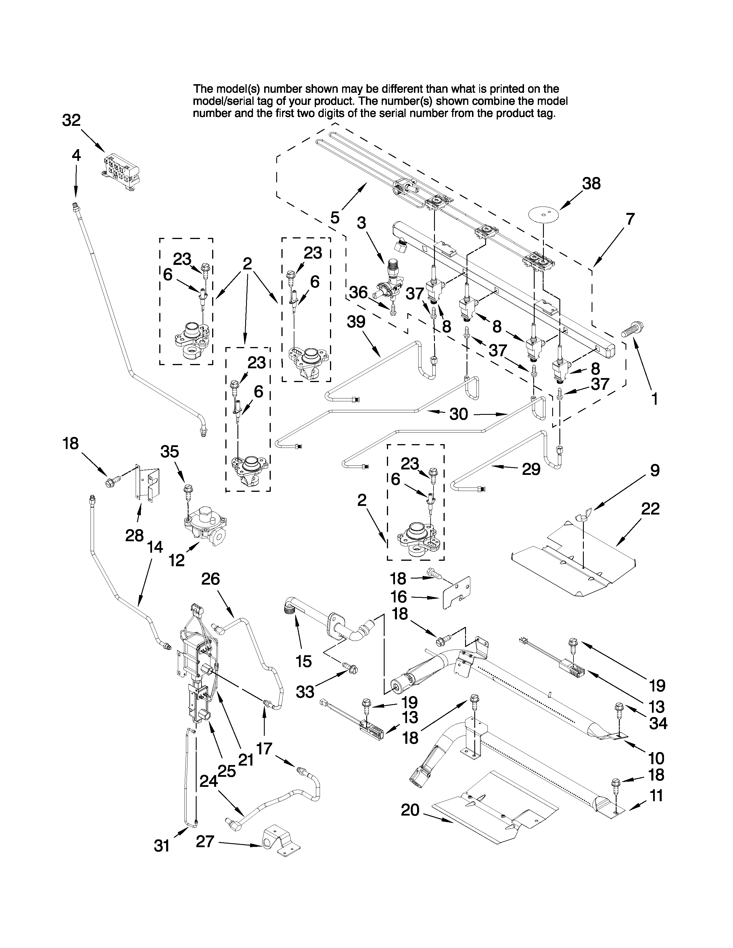 Maytag MGR6751BDW17 manifold parts diagram