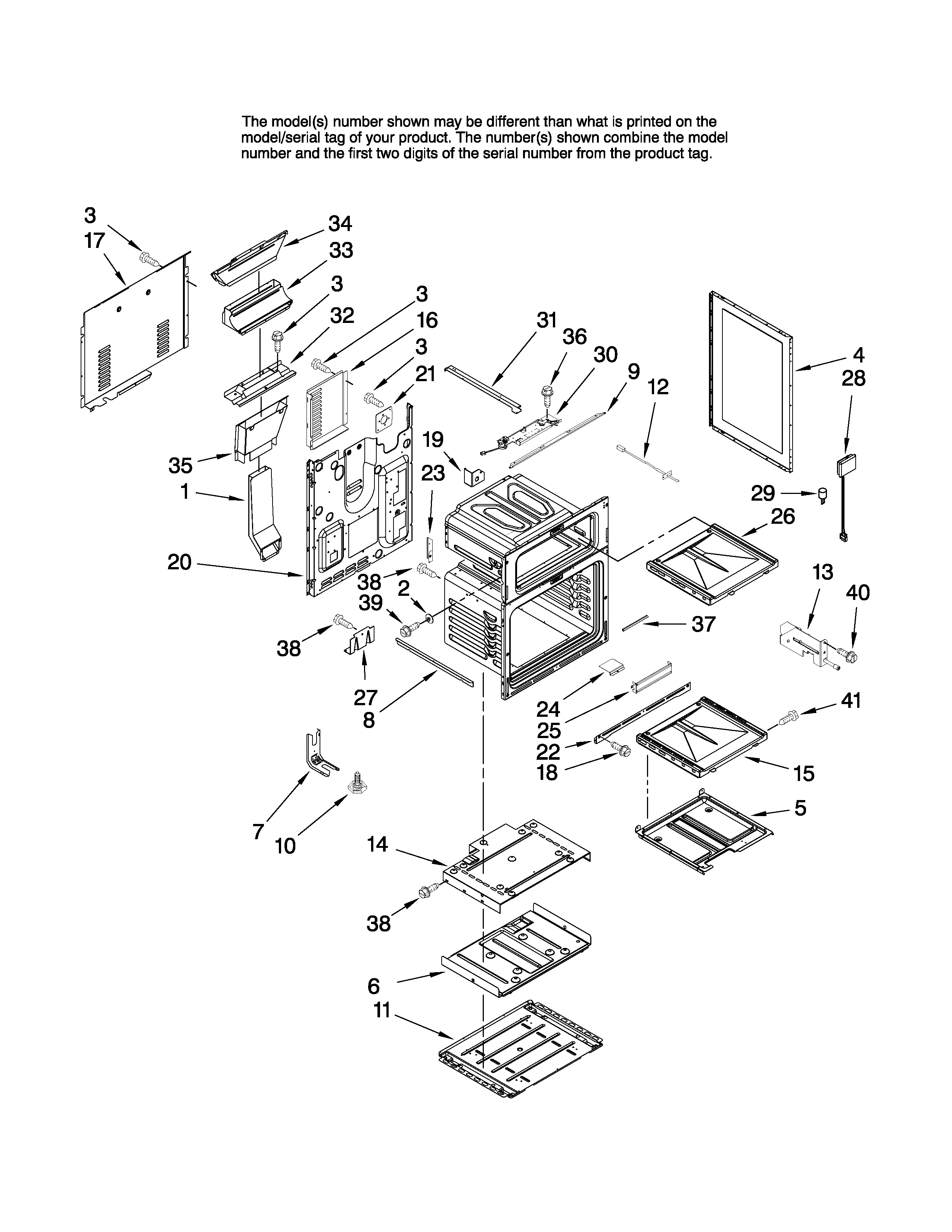 Maytag MGR6751BDW17 chassis parts diagram