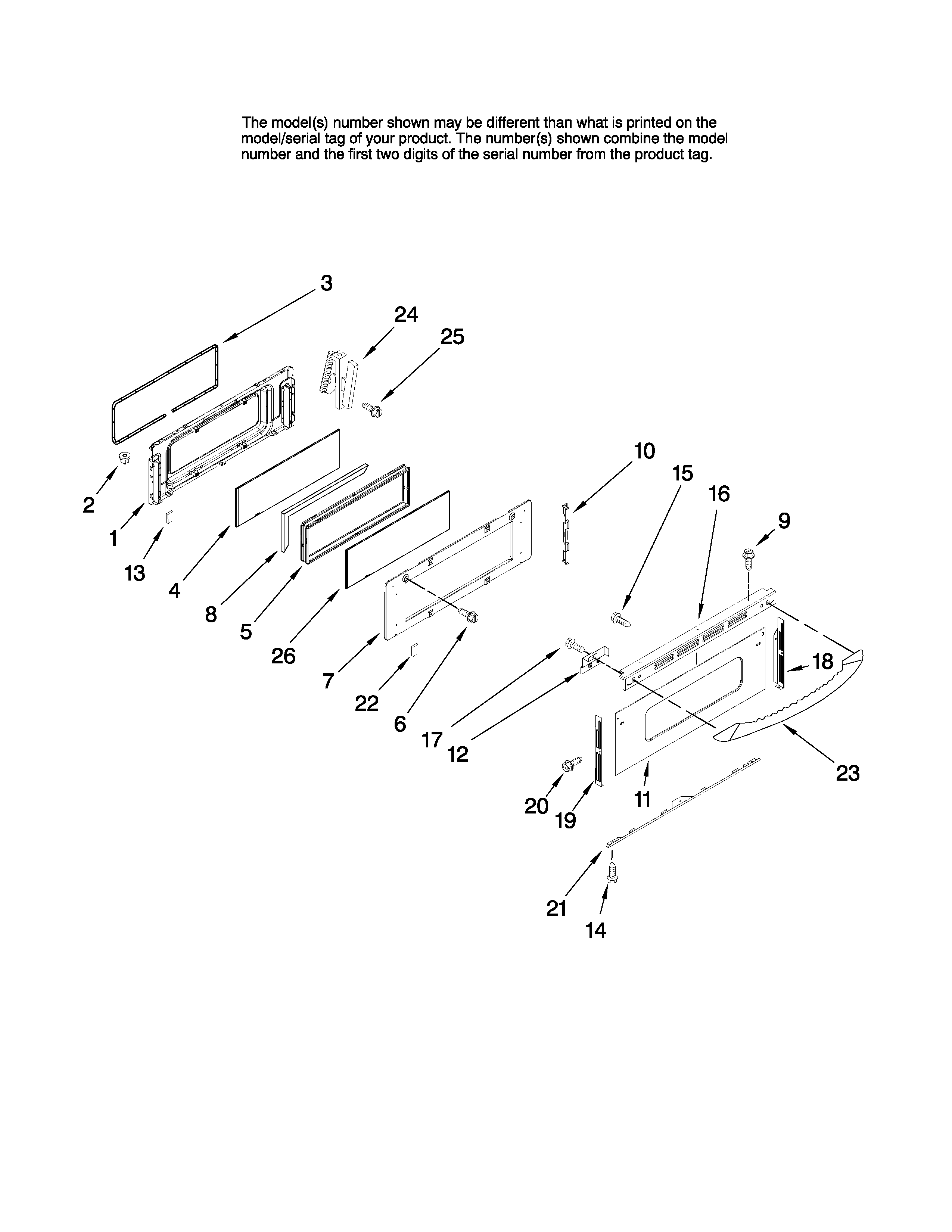 Maytag MGR6751BDW17 upper door parts diagram