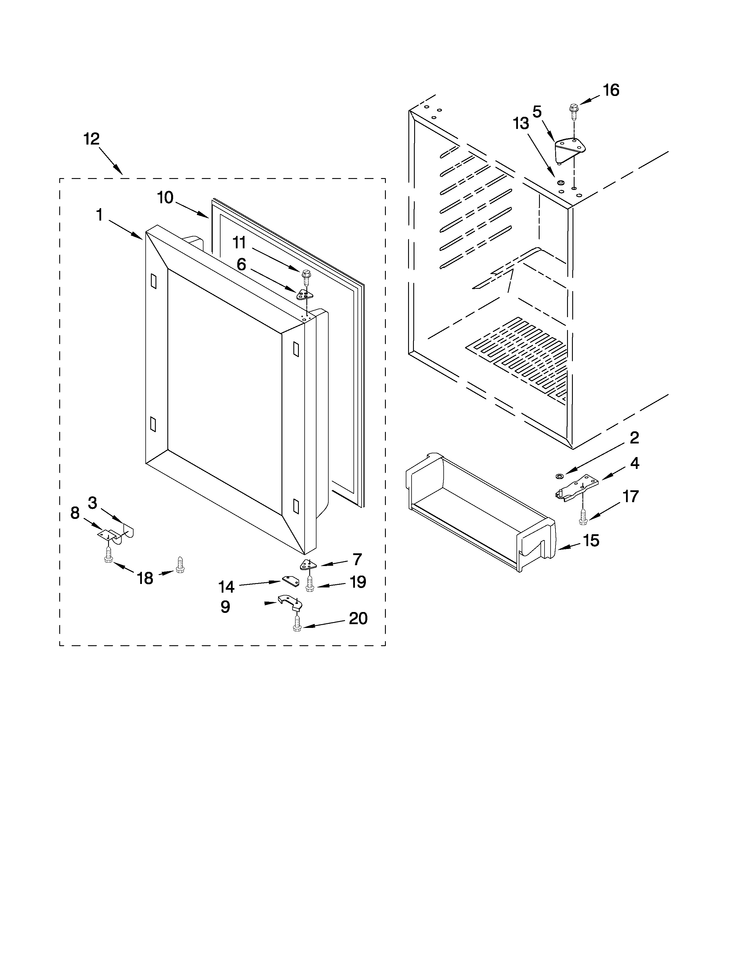 Jenn-Air JUR248RBCX01 door parts diagram
