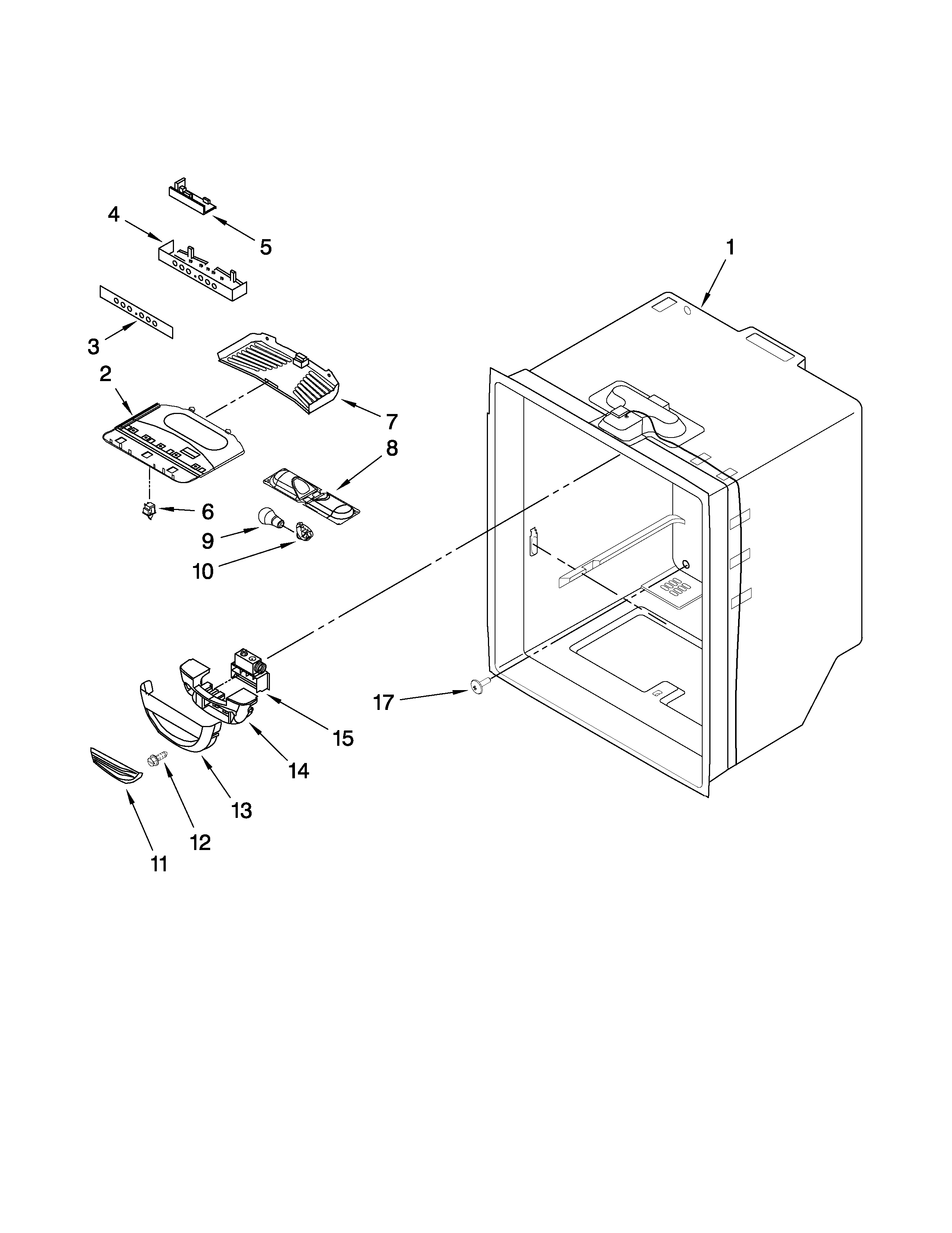 Maytag MBF1952VEW1 refrigerator liner parts diagram
