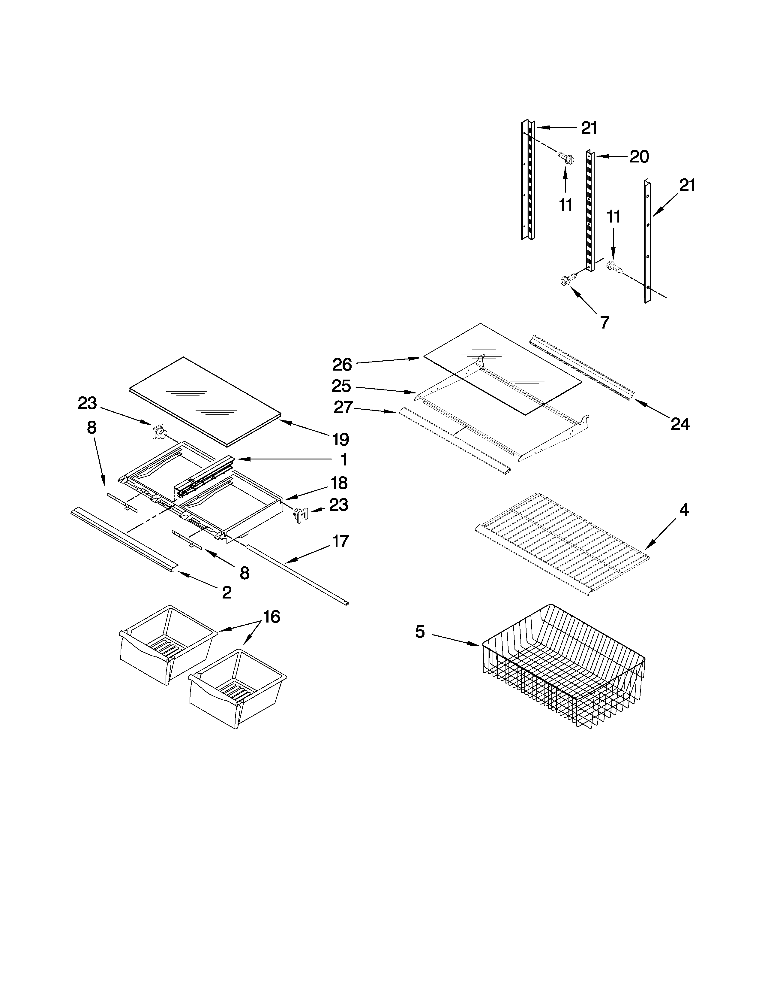 Maytag MBF1952VEW1 shelf parts diagram
