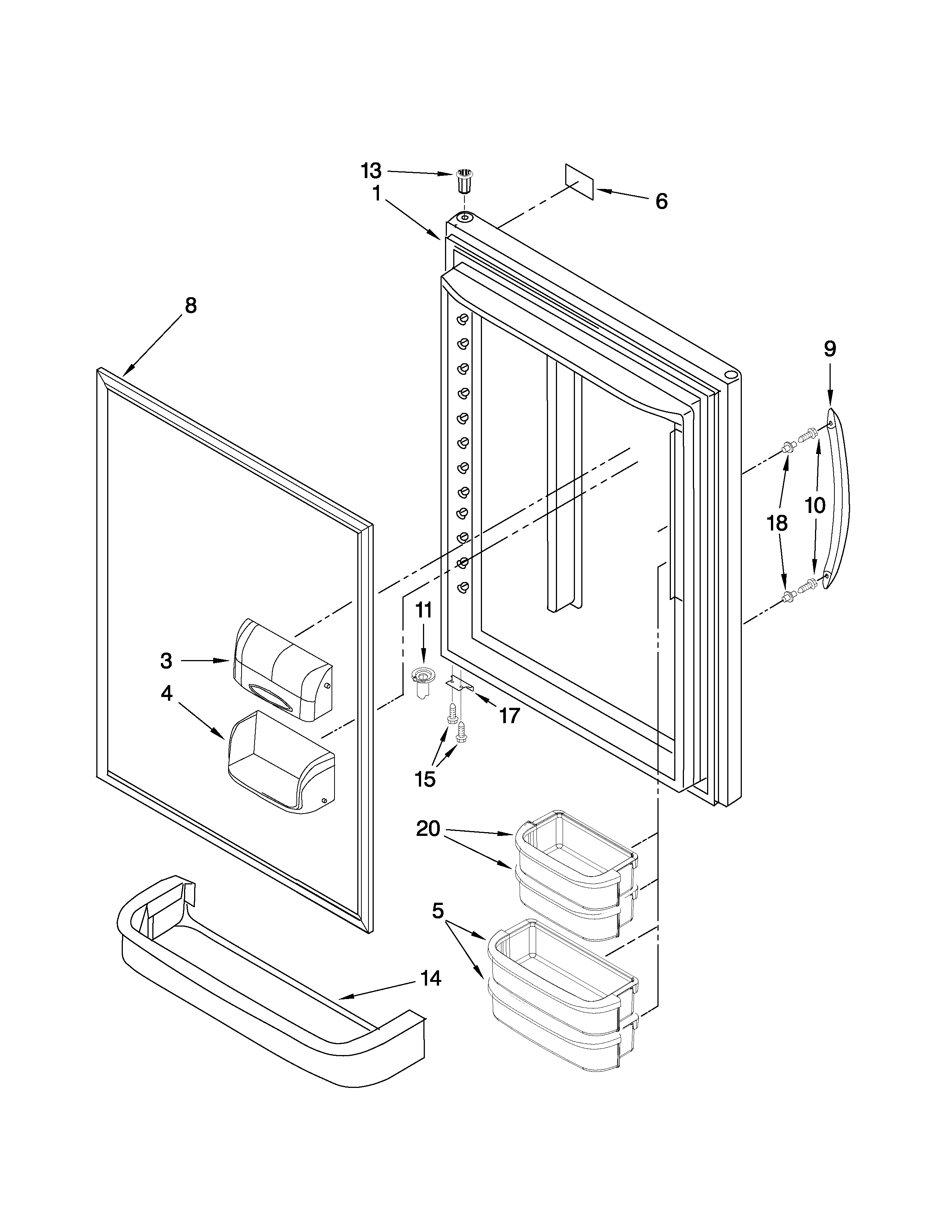 Amana ABL1922FES6 refrigerator door parts diagram
