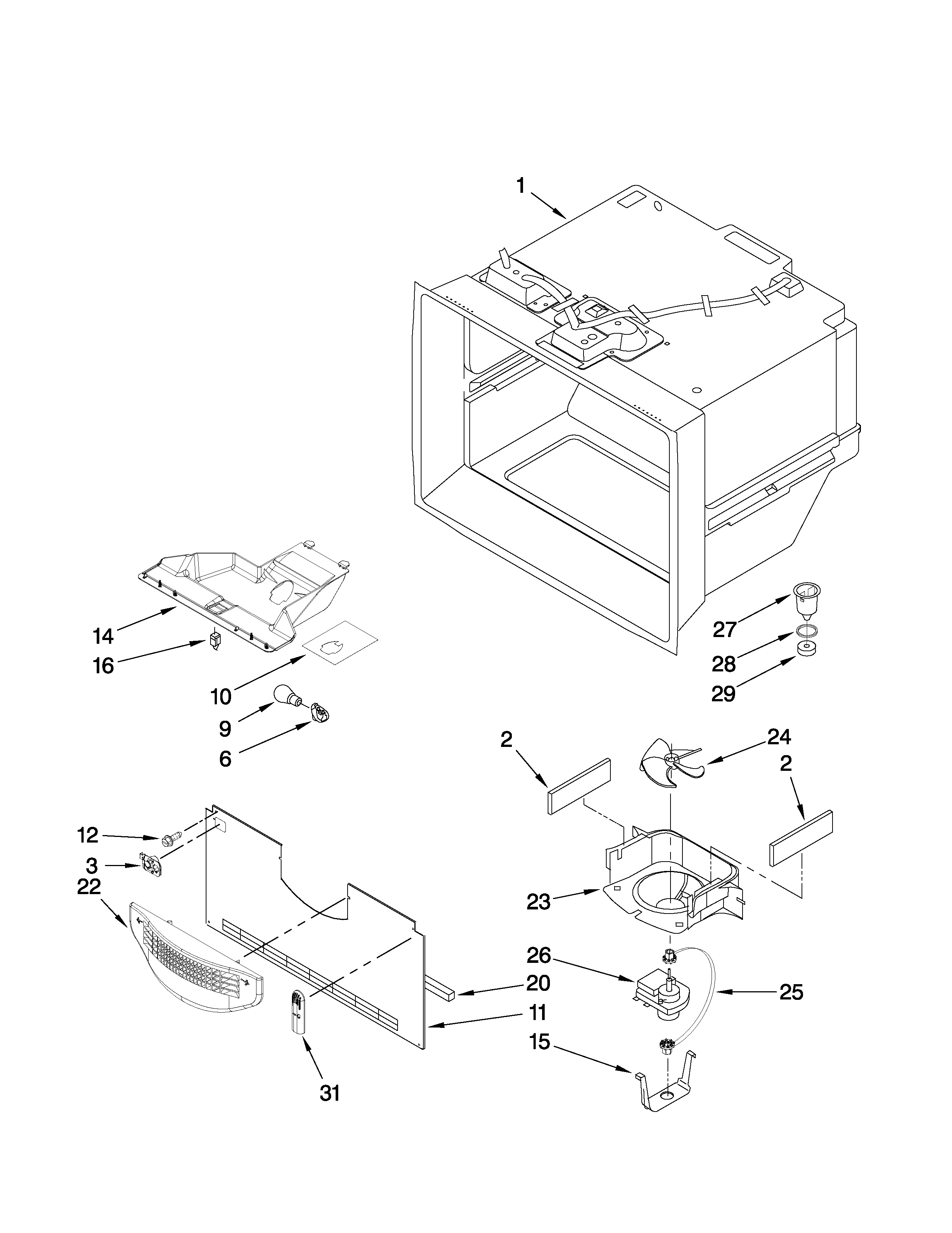 Amana ABR192ZFES6 freezer liner parts diagram