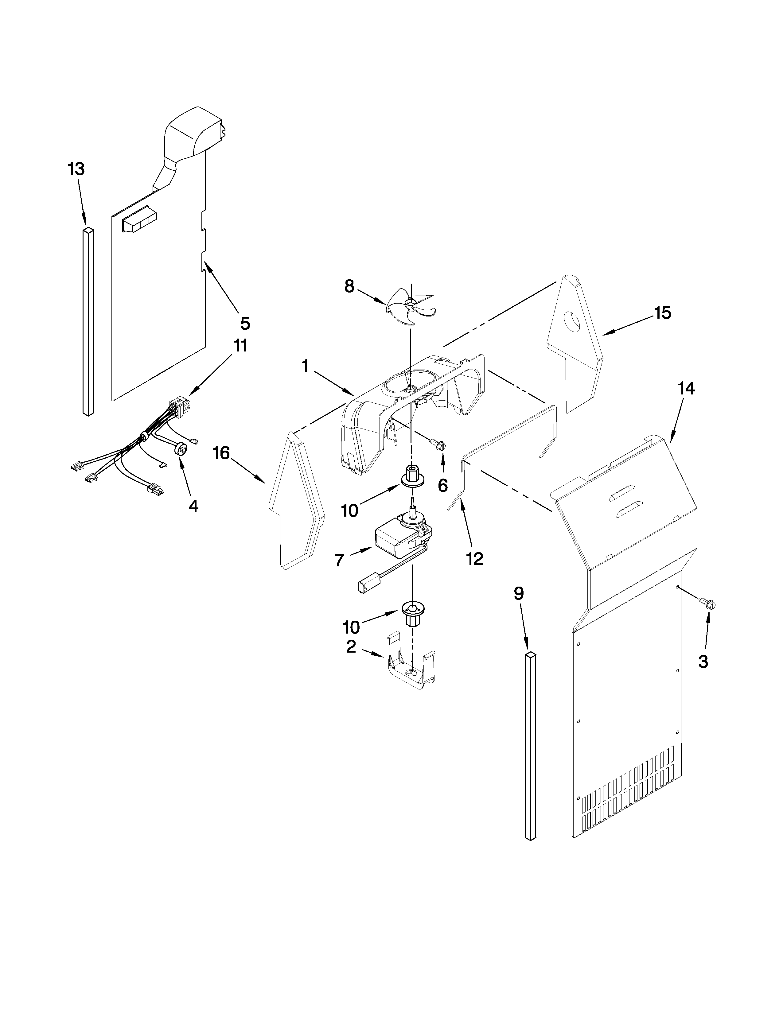 Whirlpool BRS62BRBNA00 air flow parts diagram