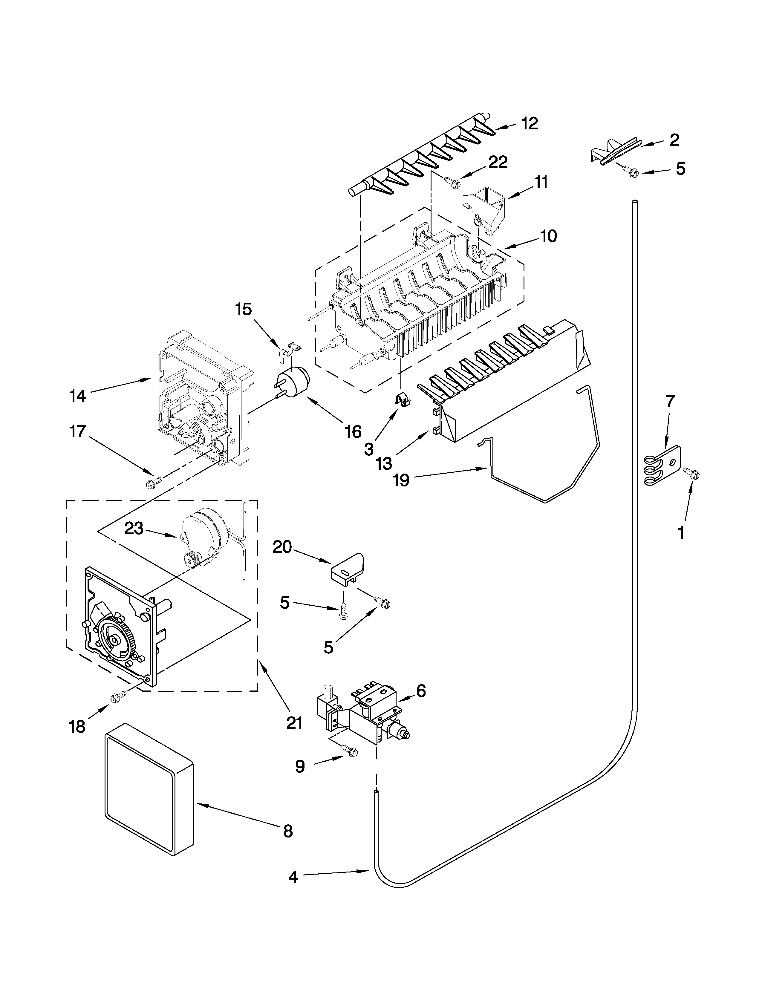 Whirlpool BRS62BRBNA00 icemaker parts diagram