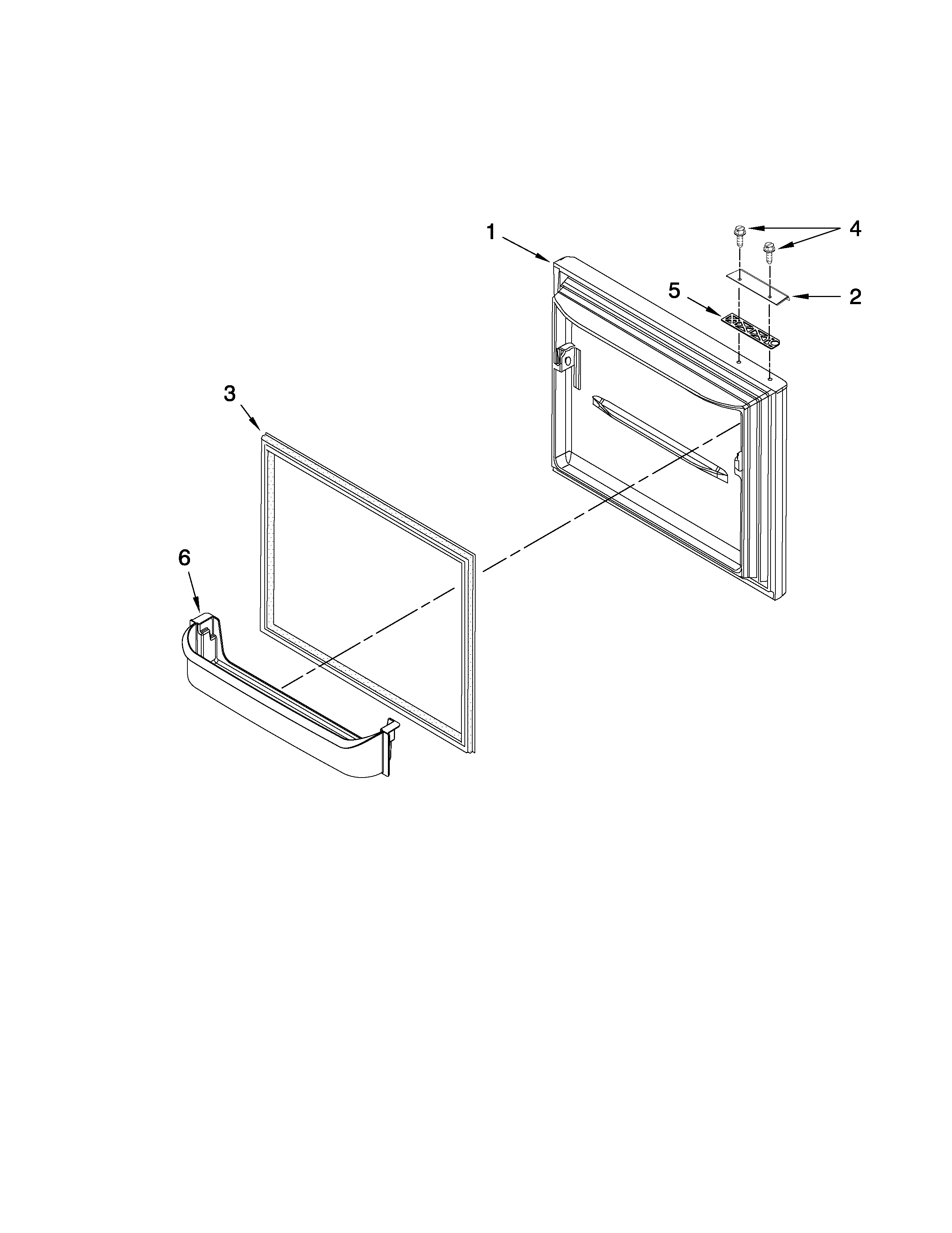 Whirlpool EB9FVBLWS03 freezer door parts diagram