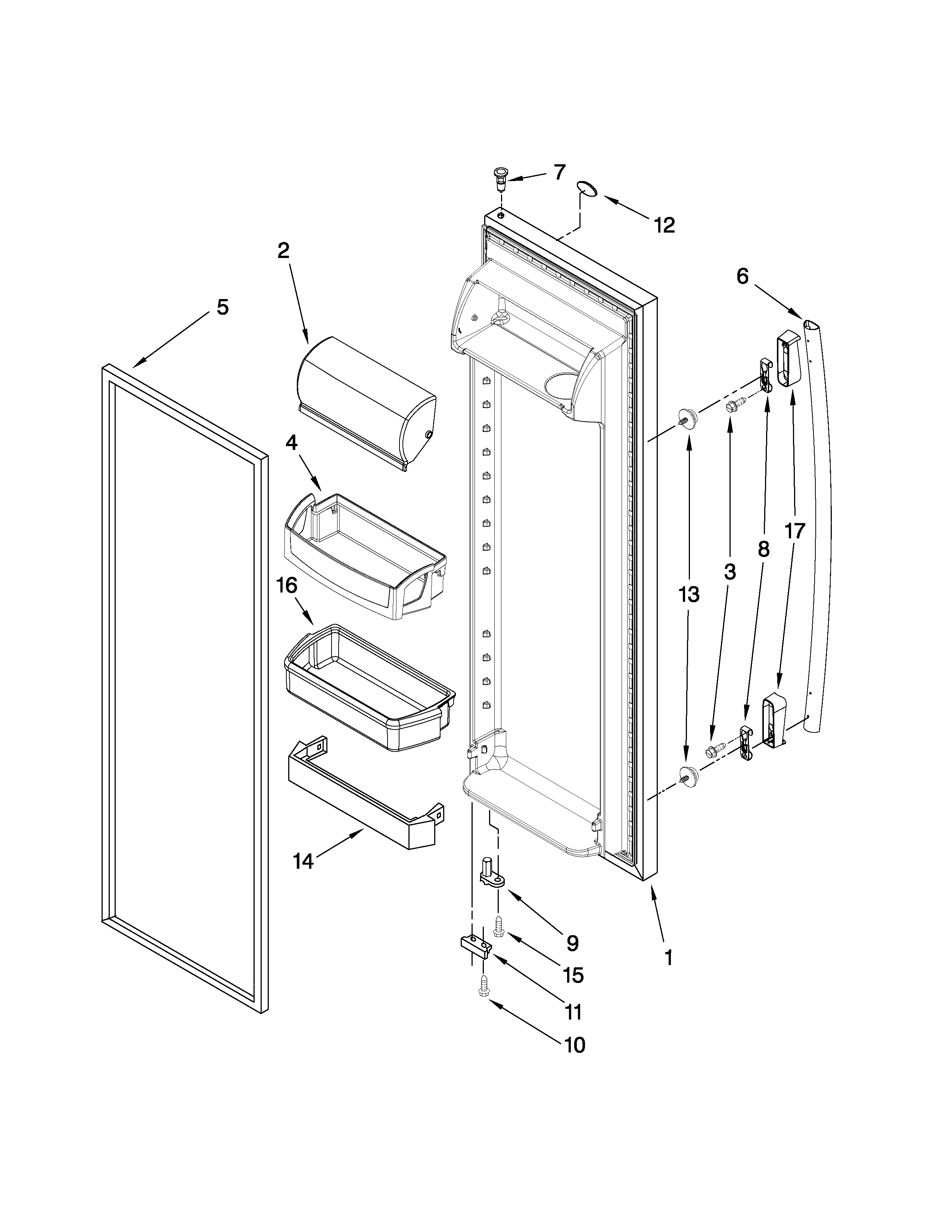Whirlpool GS2KVAXVS02 refrigerator door parts diagram
