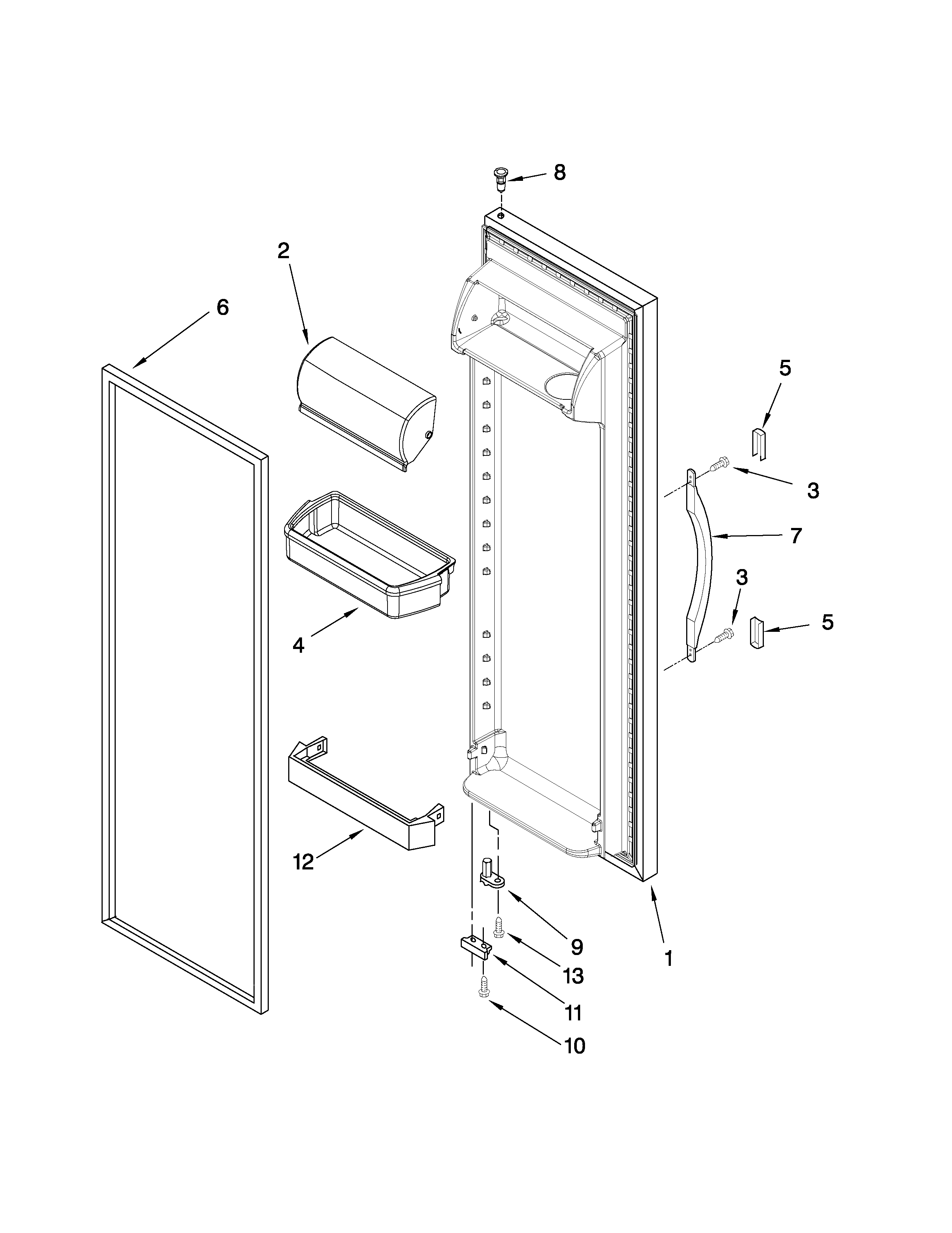 Estate TS25CGXTD04 refrigerator door parts diagram