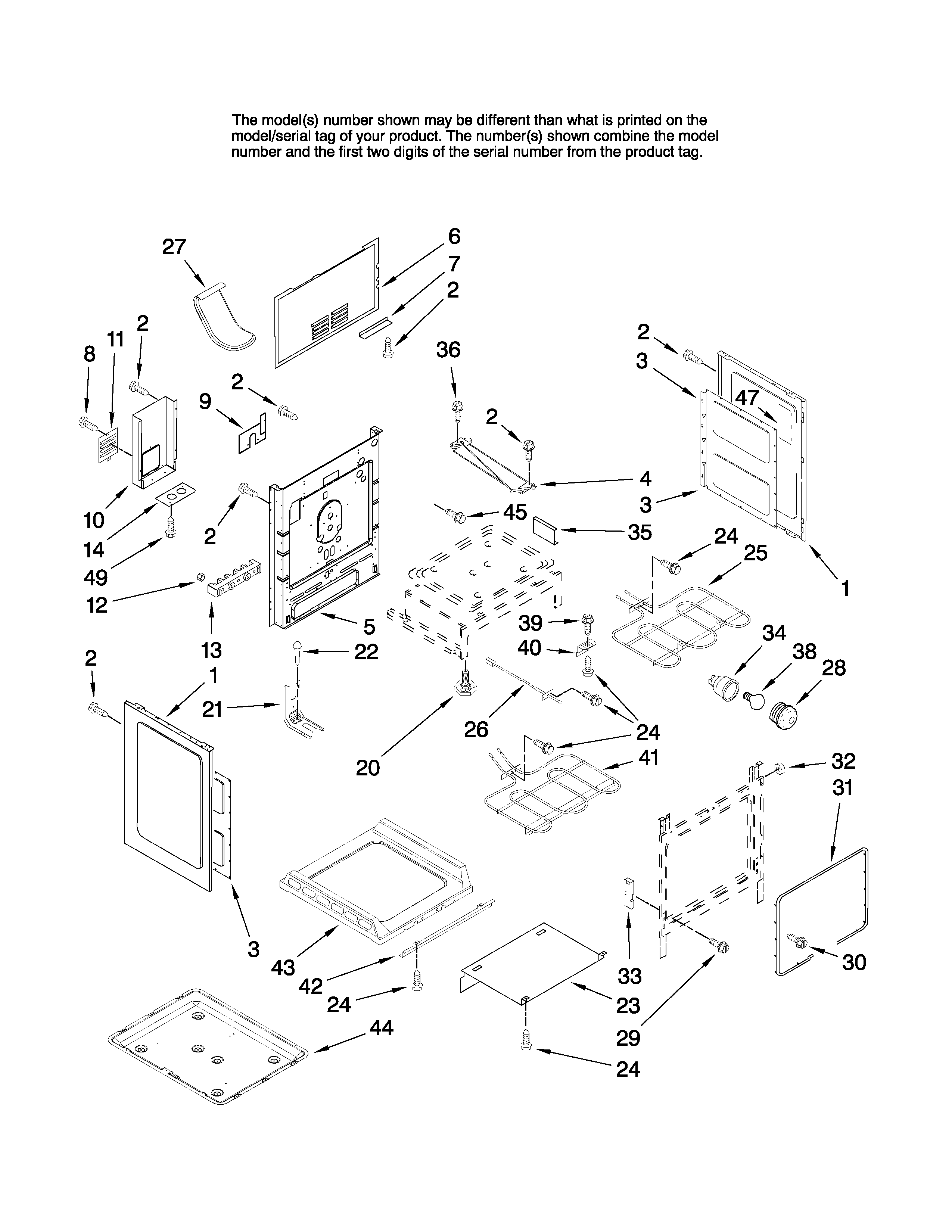 Maytag MER5555RCB1 chassis parts diagram