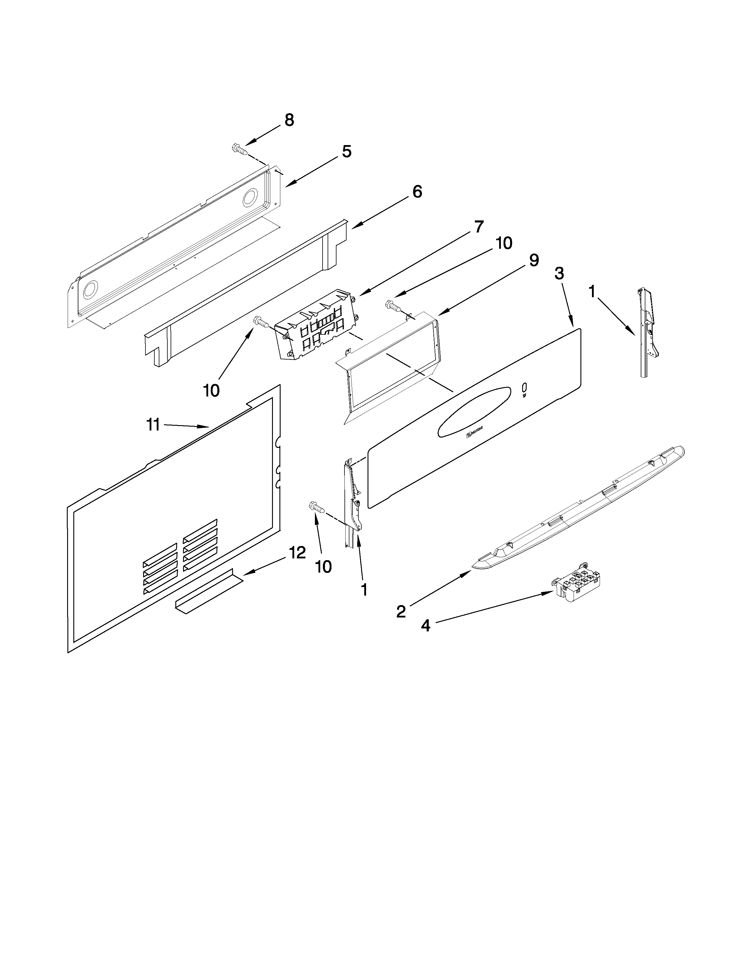 Maytag MGR5875QDB1 control panel parts diagram