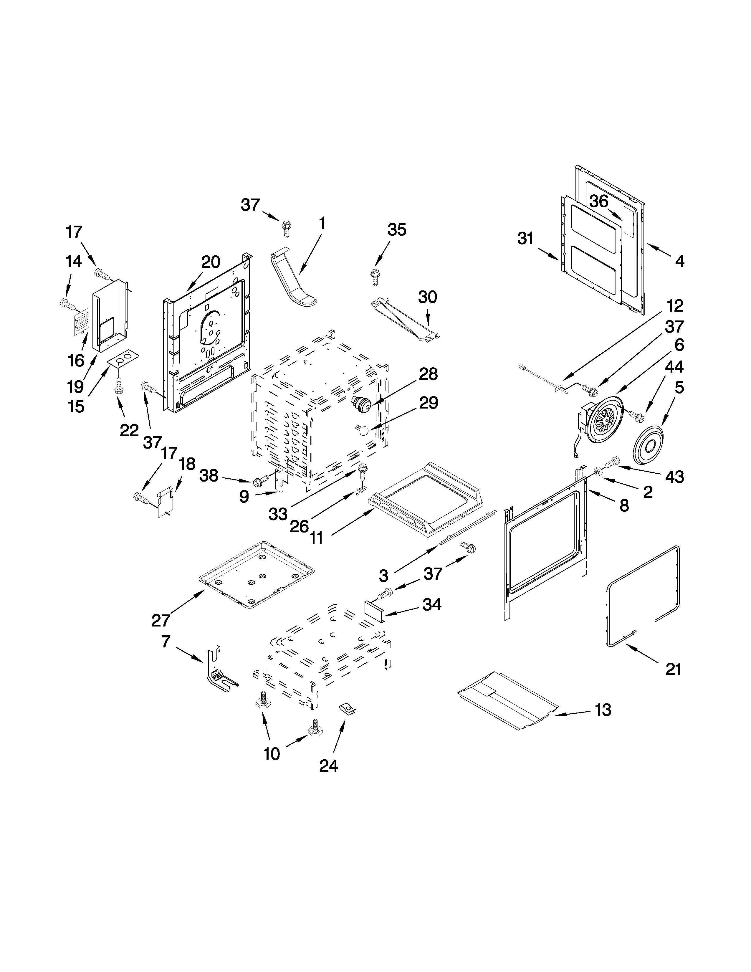 Maytag MGR5875QDB1 chassis parts diagram