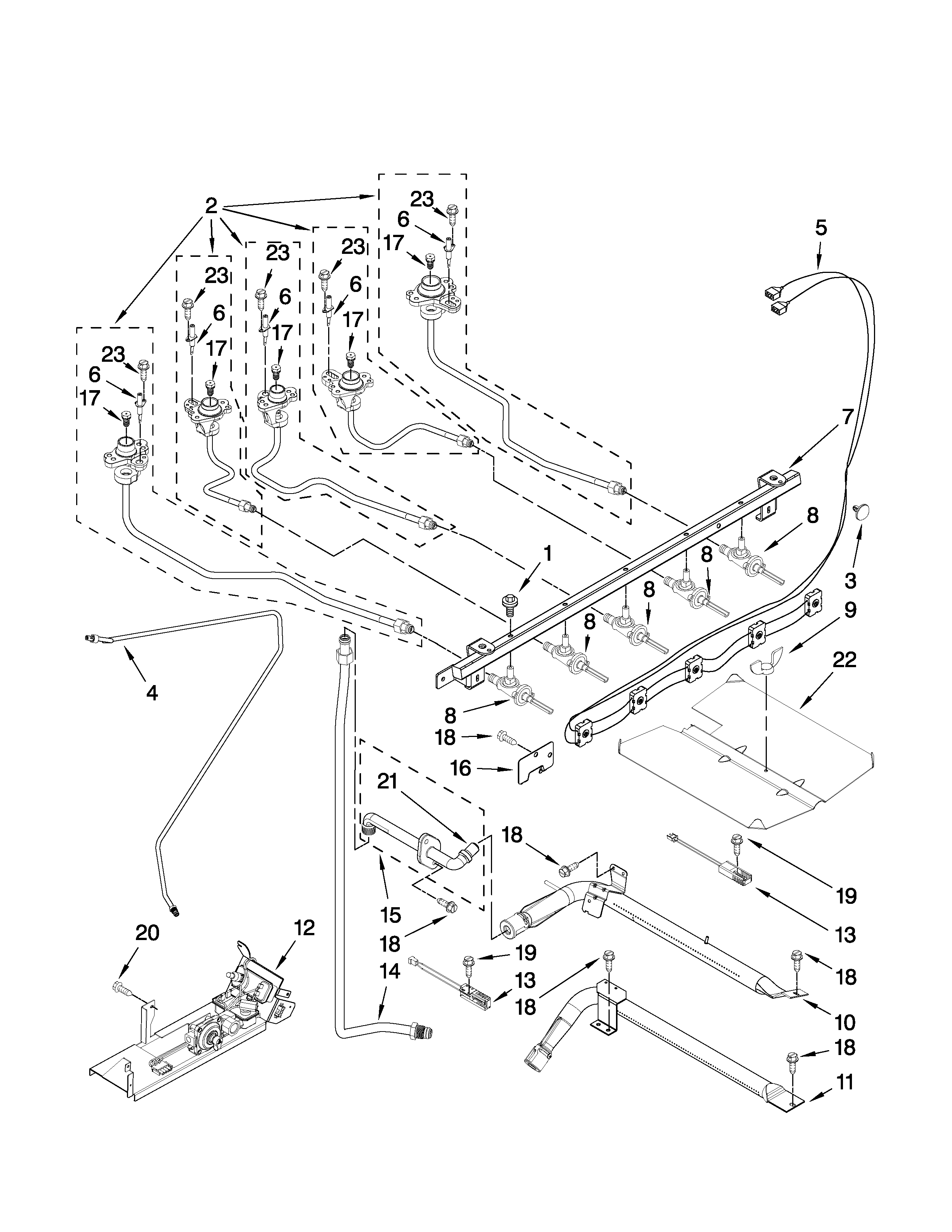 Maytag MGR5875QDB1 manifold parts diagram