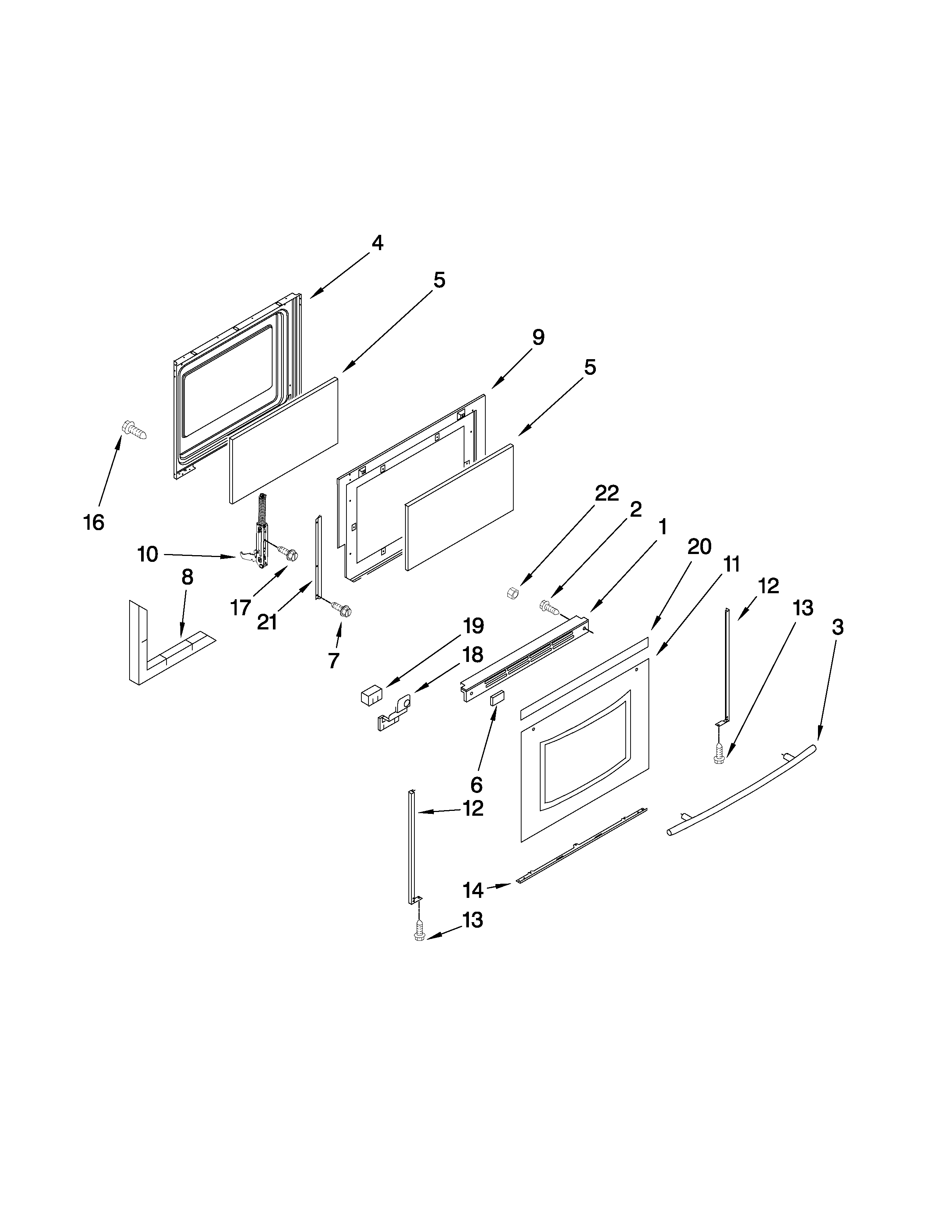 Maytag MGR5875QDB1 door parts diagram