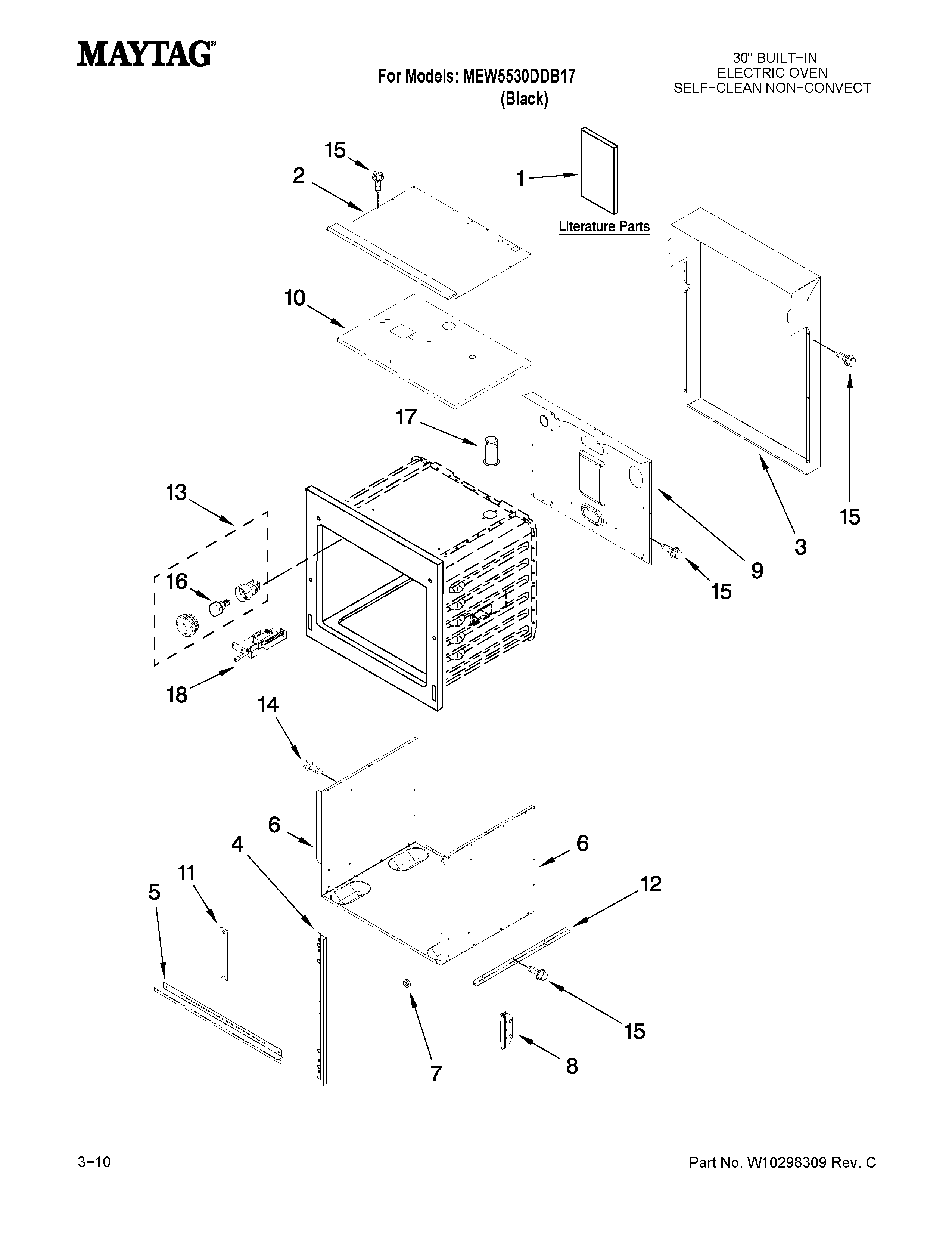 Maytag MEW5530DDB17 oven parts diagram