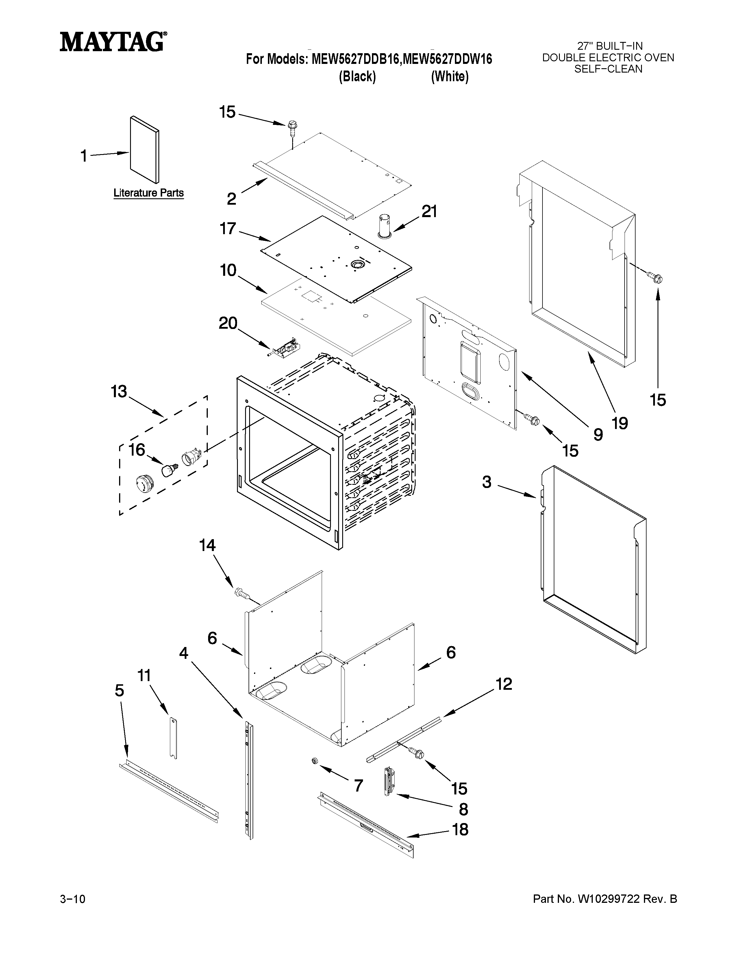 Maytag MEW5627DDW16 oven parts diagram