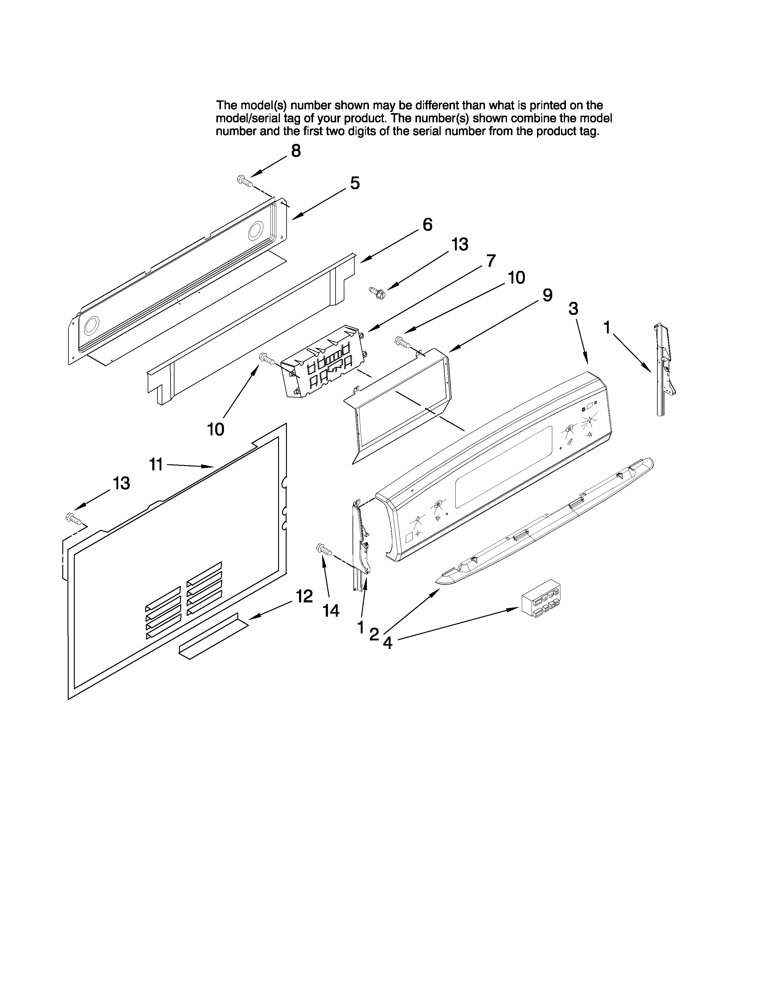 KitchenAid KGRS205TBT0 control panel parts diagram
