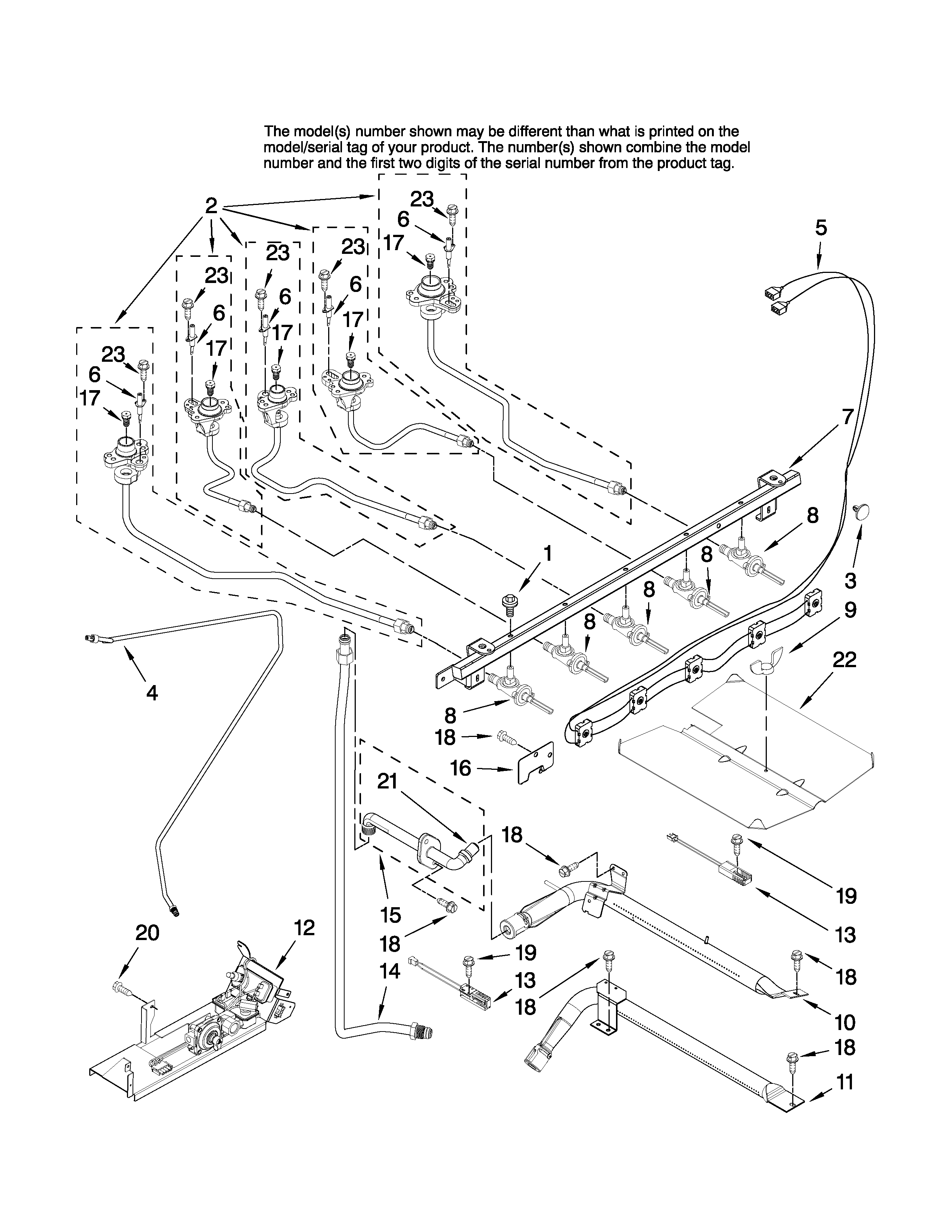 KitchenAid KGRS205TBT0 manifold parts diagram