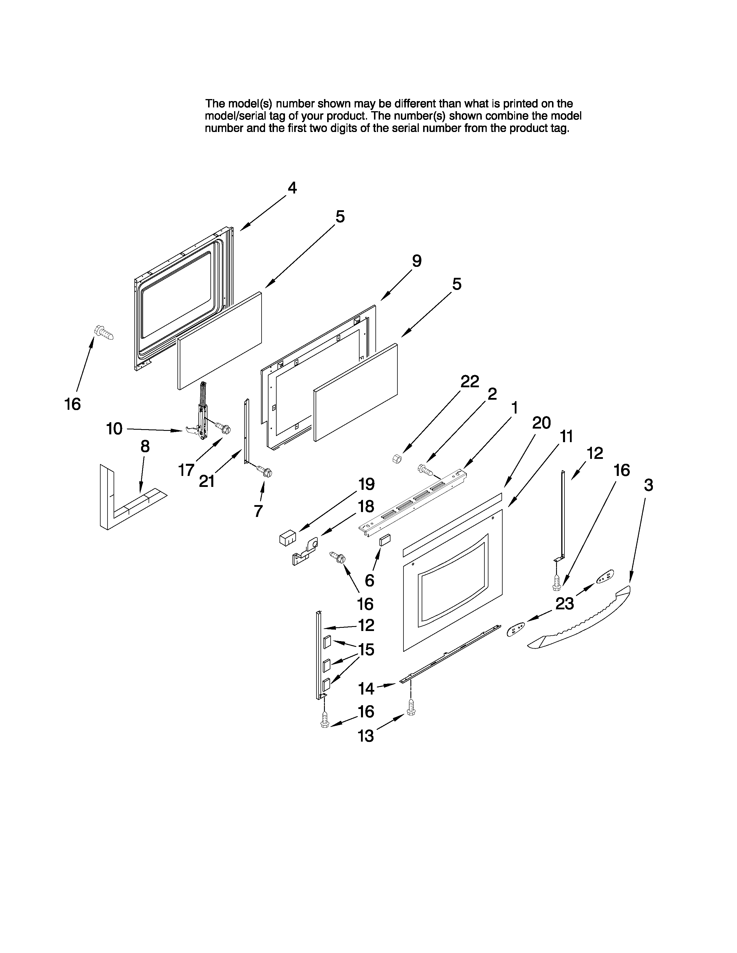 KitchenAid KGRS205TBT0 door parts diagram