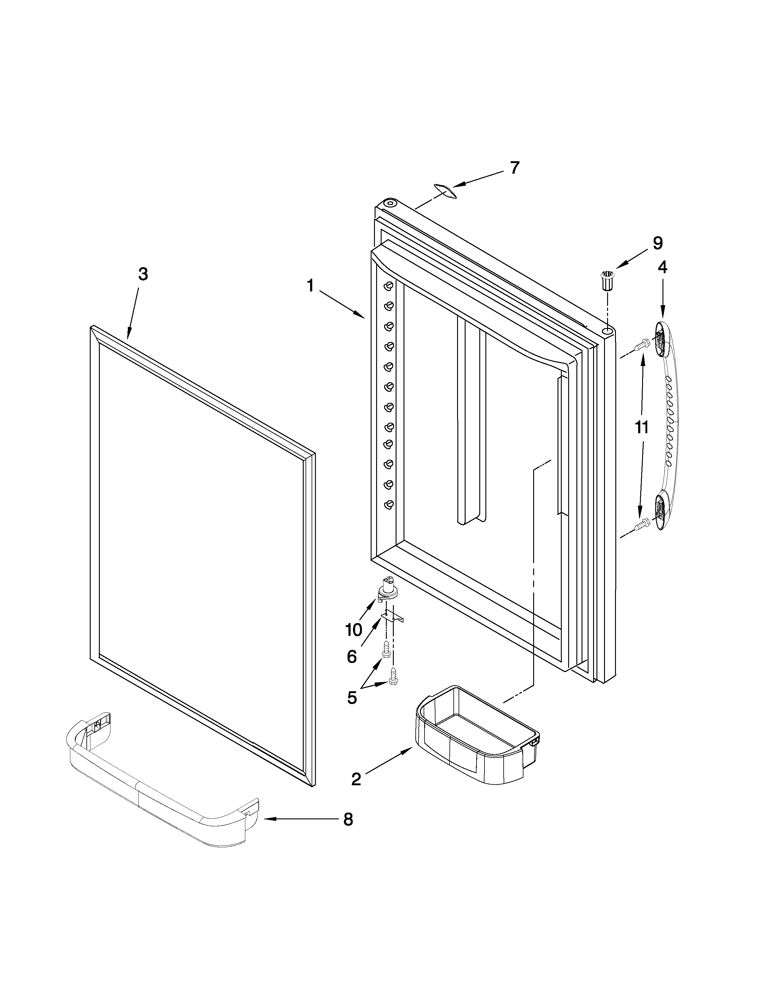 Whirlpool EB9FVHLVS04 refrigerator door parts diagram