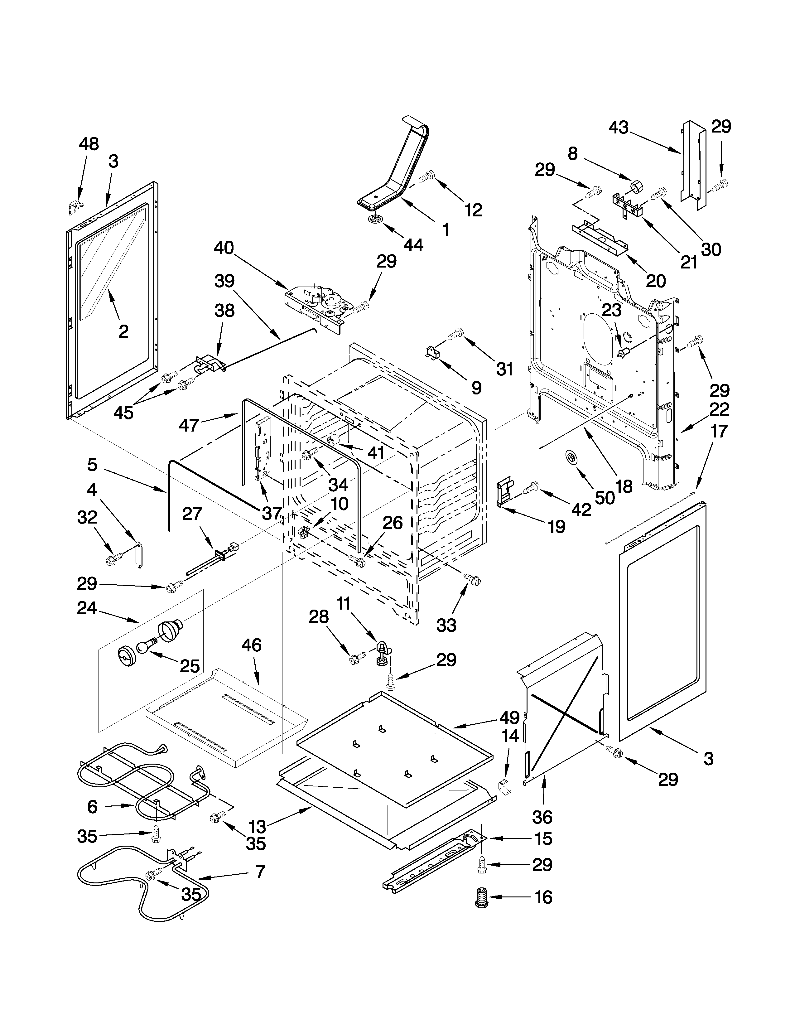Maytag MER7662WB0 chassis parts diagram