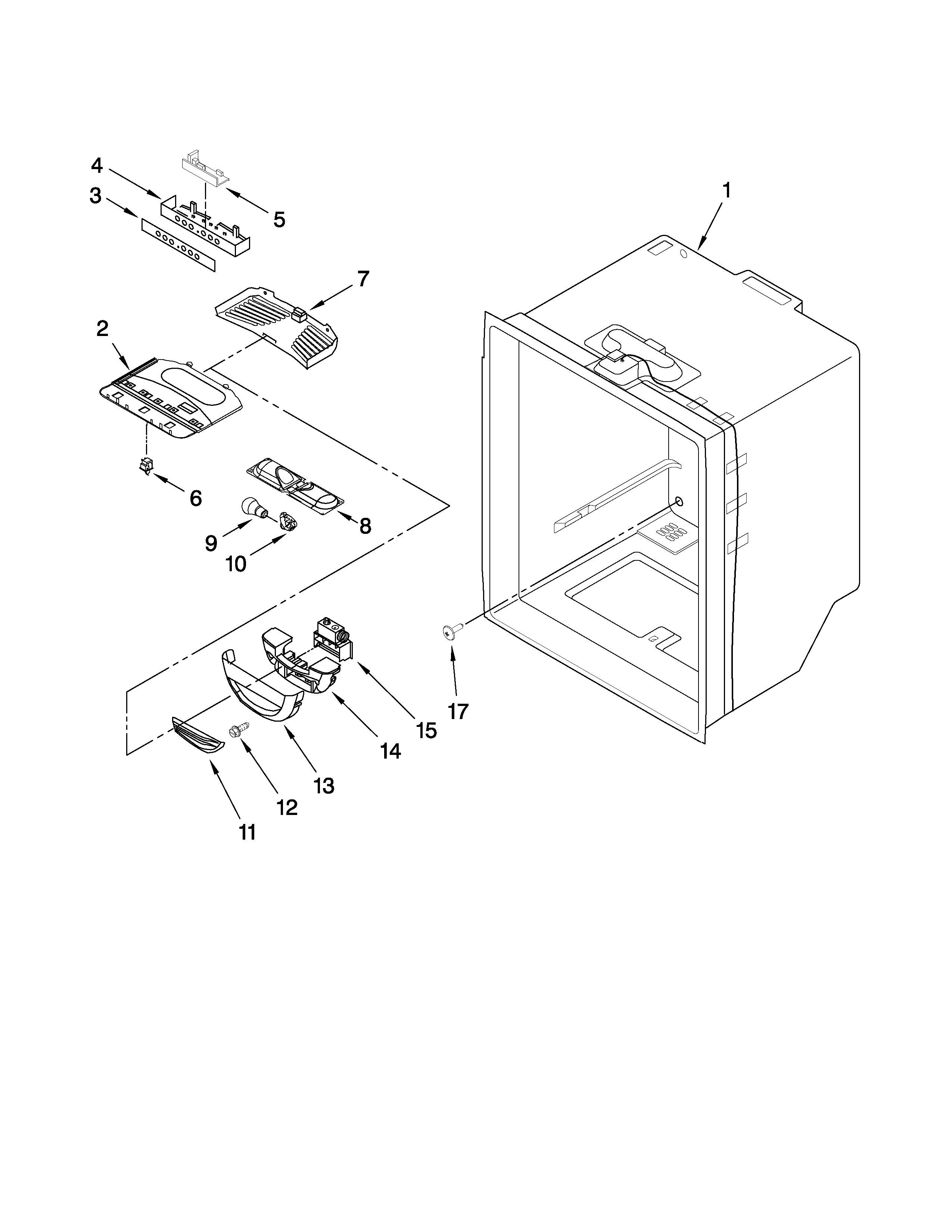 Amana ABB2227VEW2 refrigerator liner parts diagram