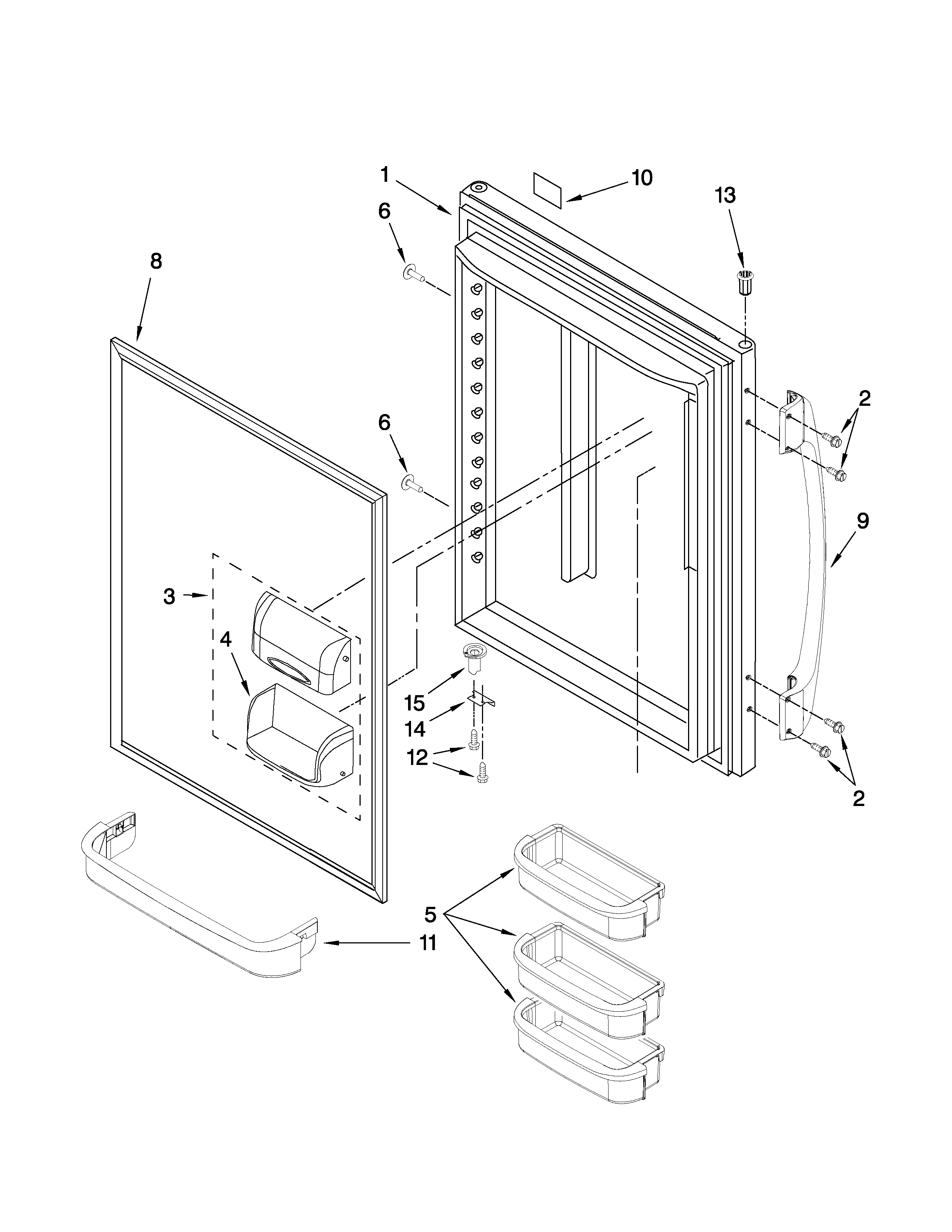 Amana ABB2227VEW2 refrigerator door parts diagram