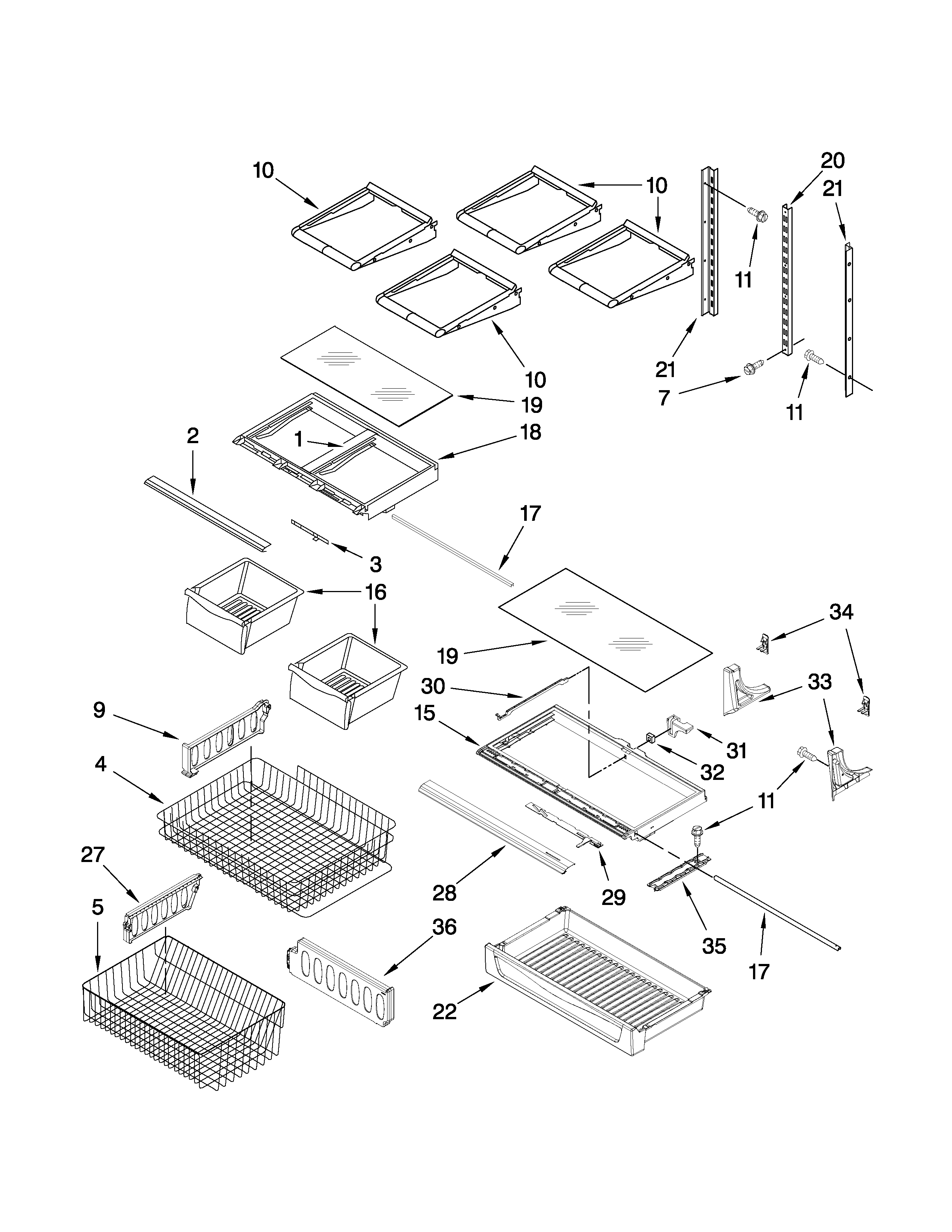 Amana ABB2227VEW2 shelf parts diagram