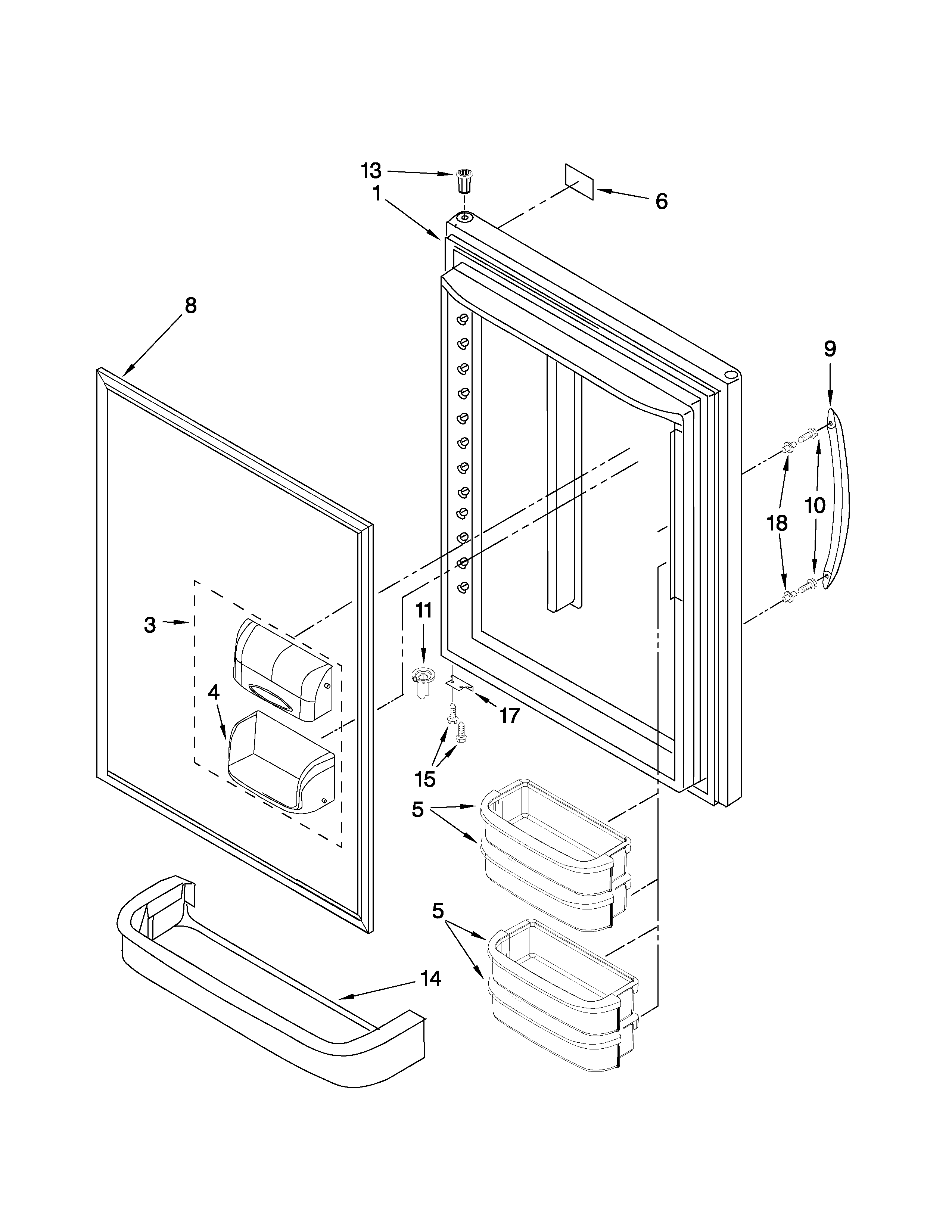 Amana ABR2222FES5 refrigerator door parts diagram