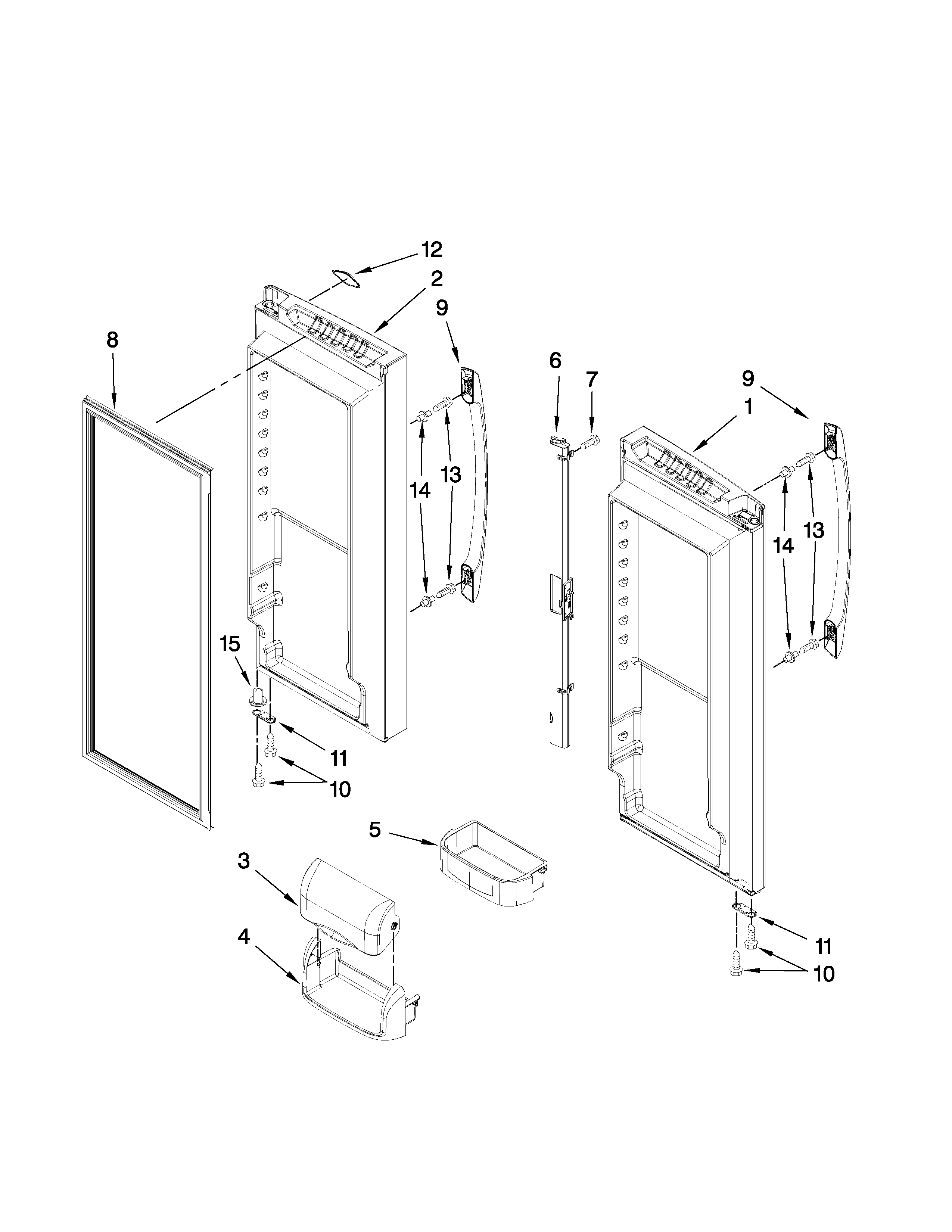 Amana AFB2234WEW2 refrigerator door parts diagram