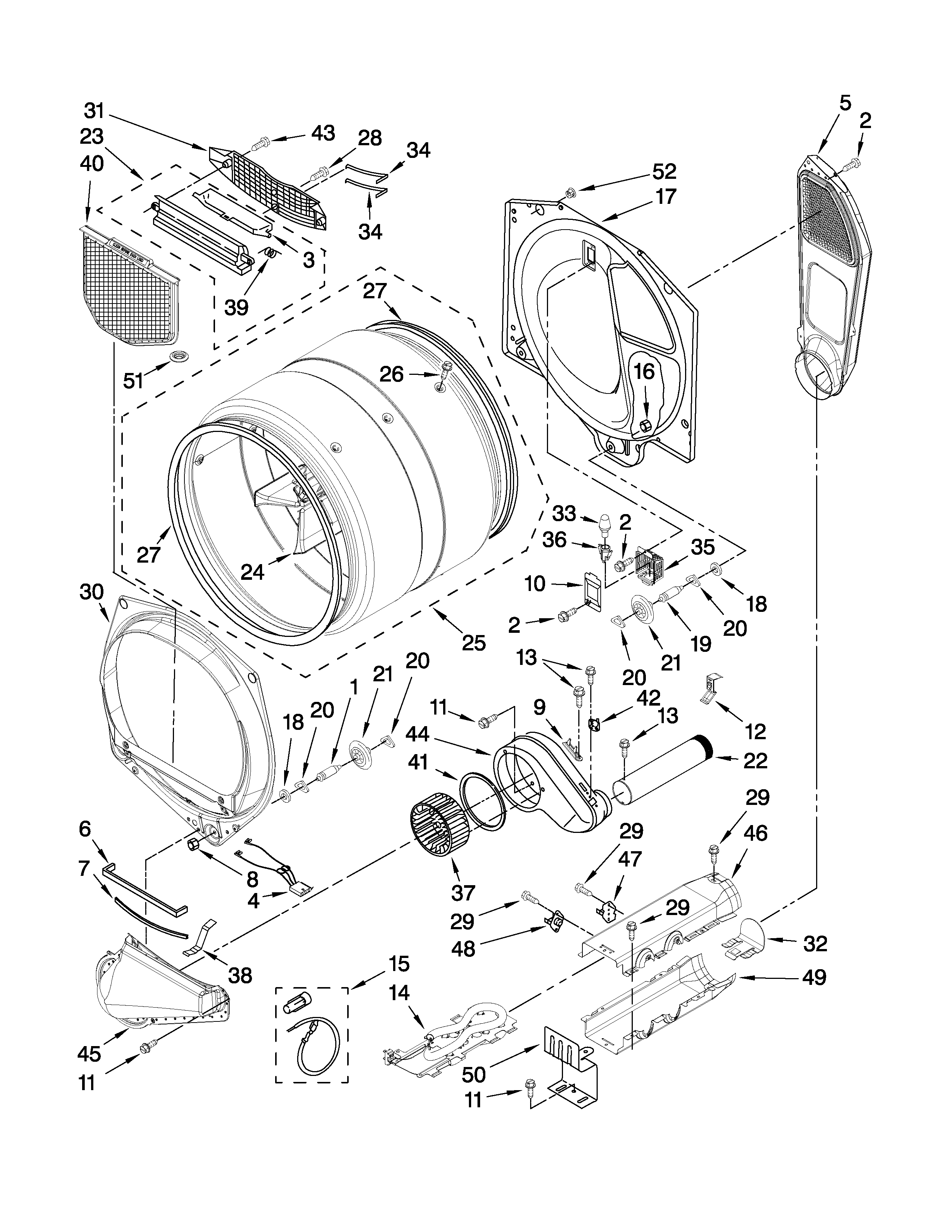 Maytag YMEDE400XW0 bulkhead parts diagram