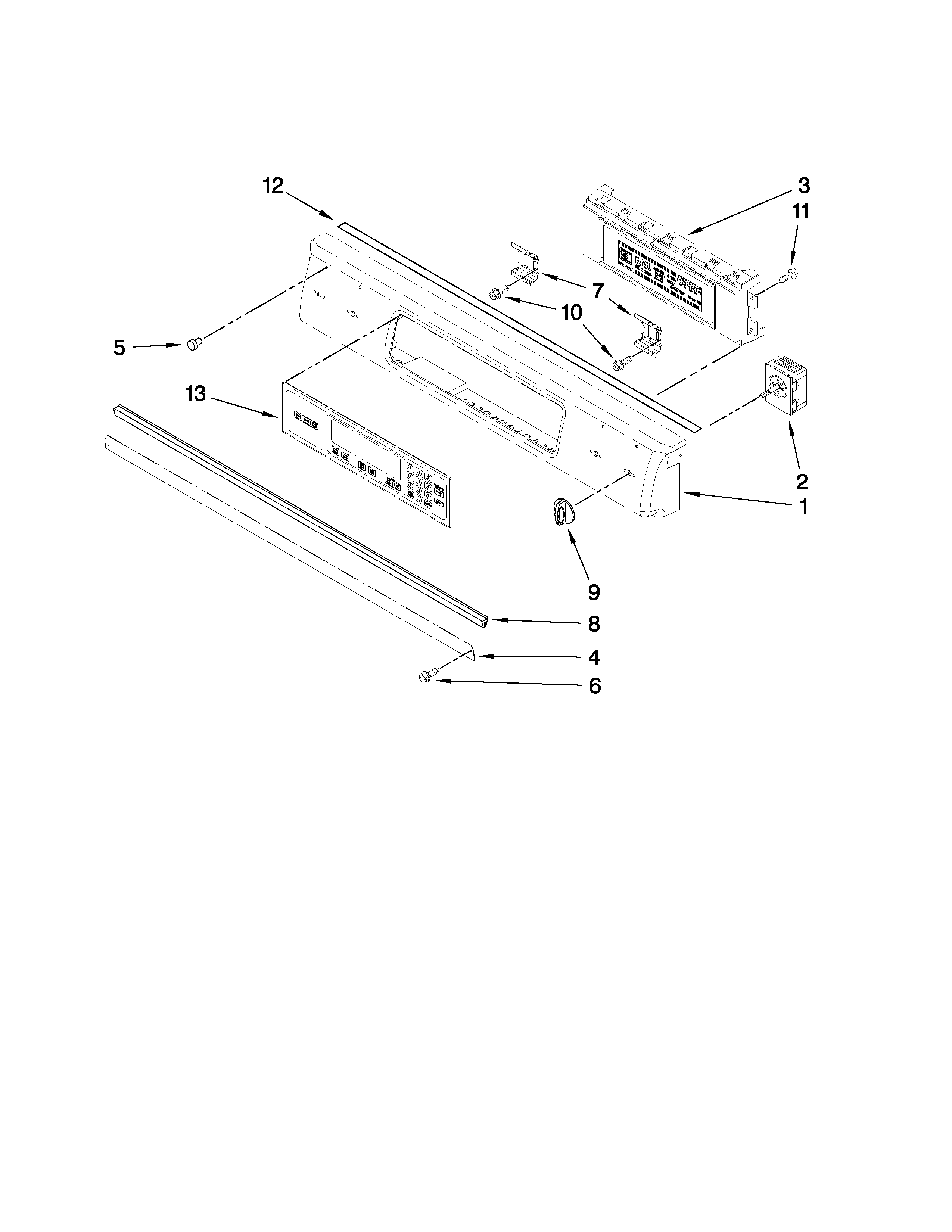 KitchenAid YKERS807SS02 control panel parts diagram