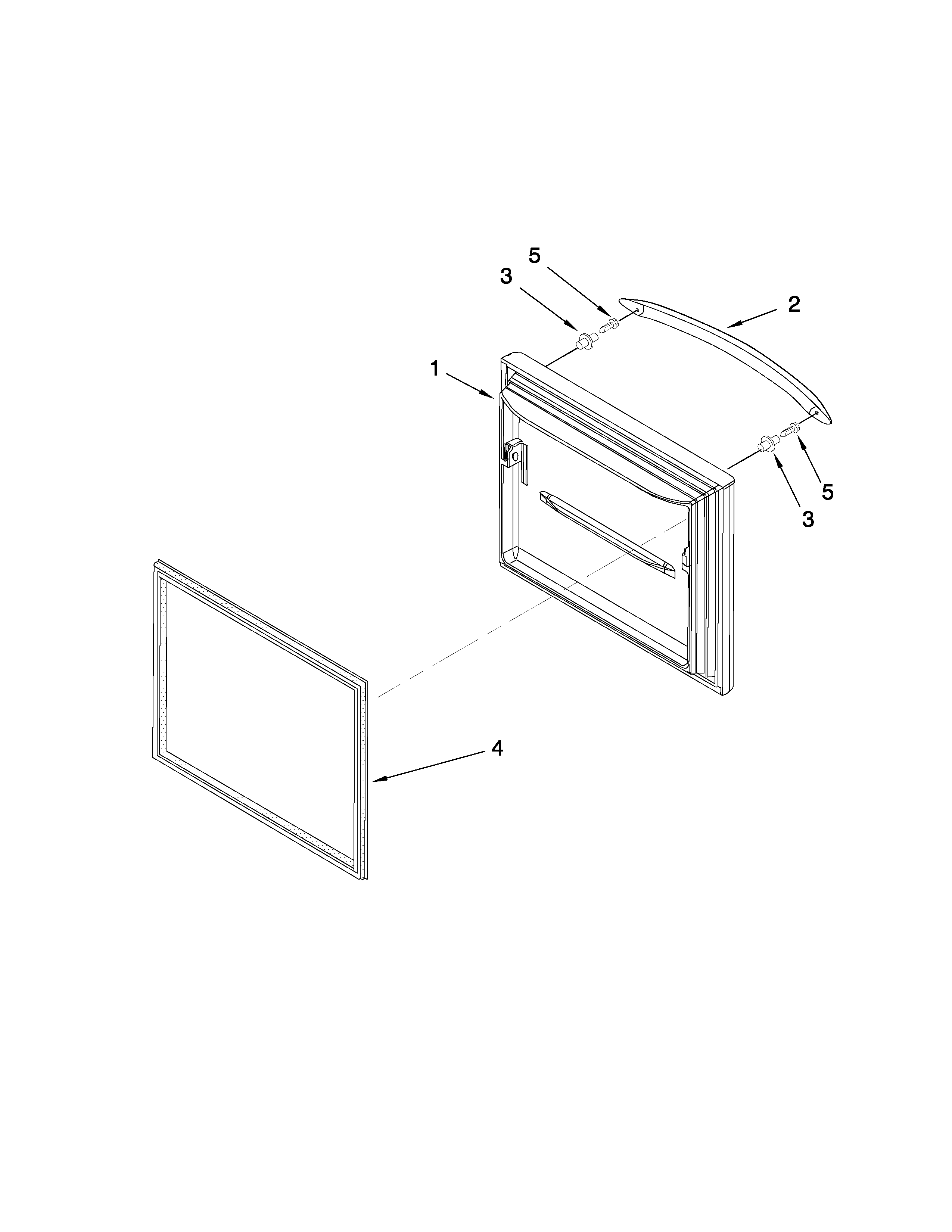 KitchenAid KBRS22EVBL2 freezer door parts diagram